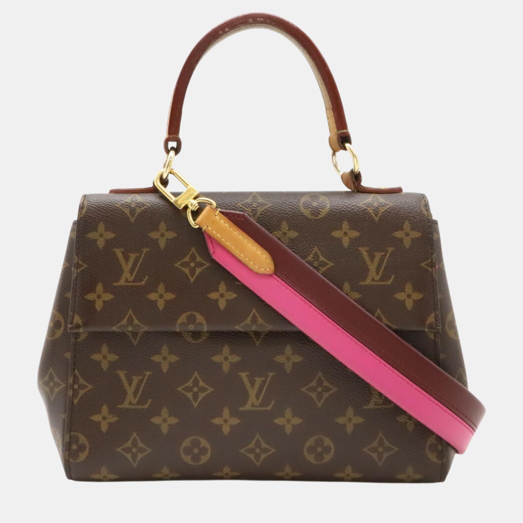 

Louis Vuitton Rose Pink Monogram Cluny BB Handbag, Brown