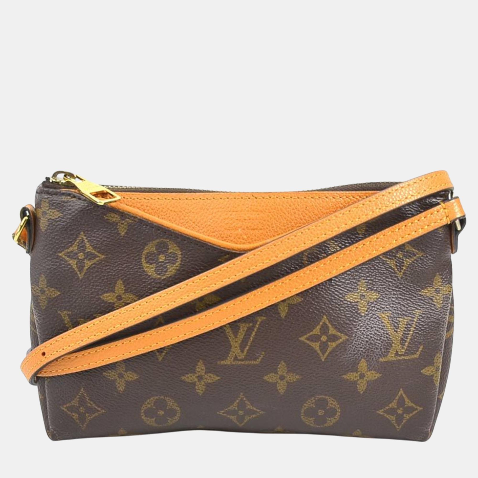 

Louis Vuitton Canvas Leather Brown Gold Monogram Pallas Scratch Shoulder Bag