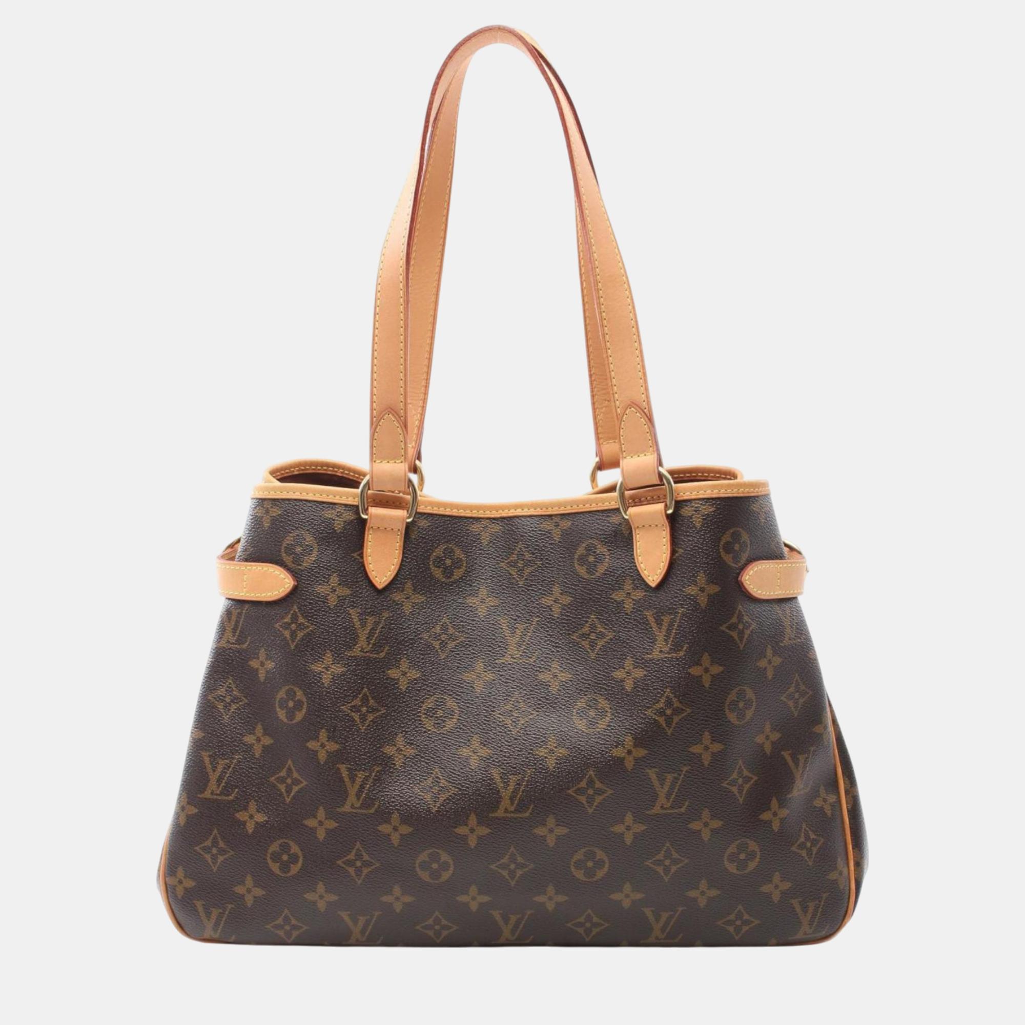 

Louis Vuitton Coated Canvas Leather Brown Batignolles Horizontal Monogram Shoulder Bag