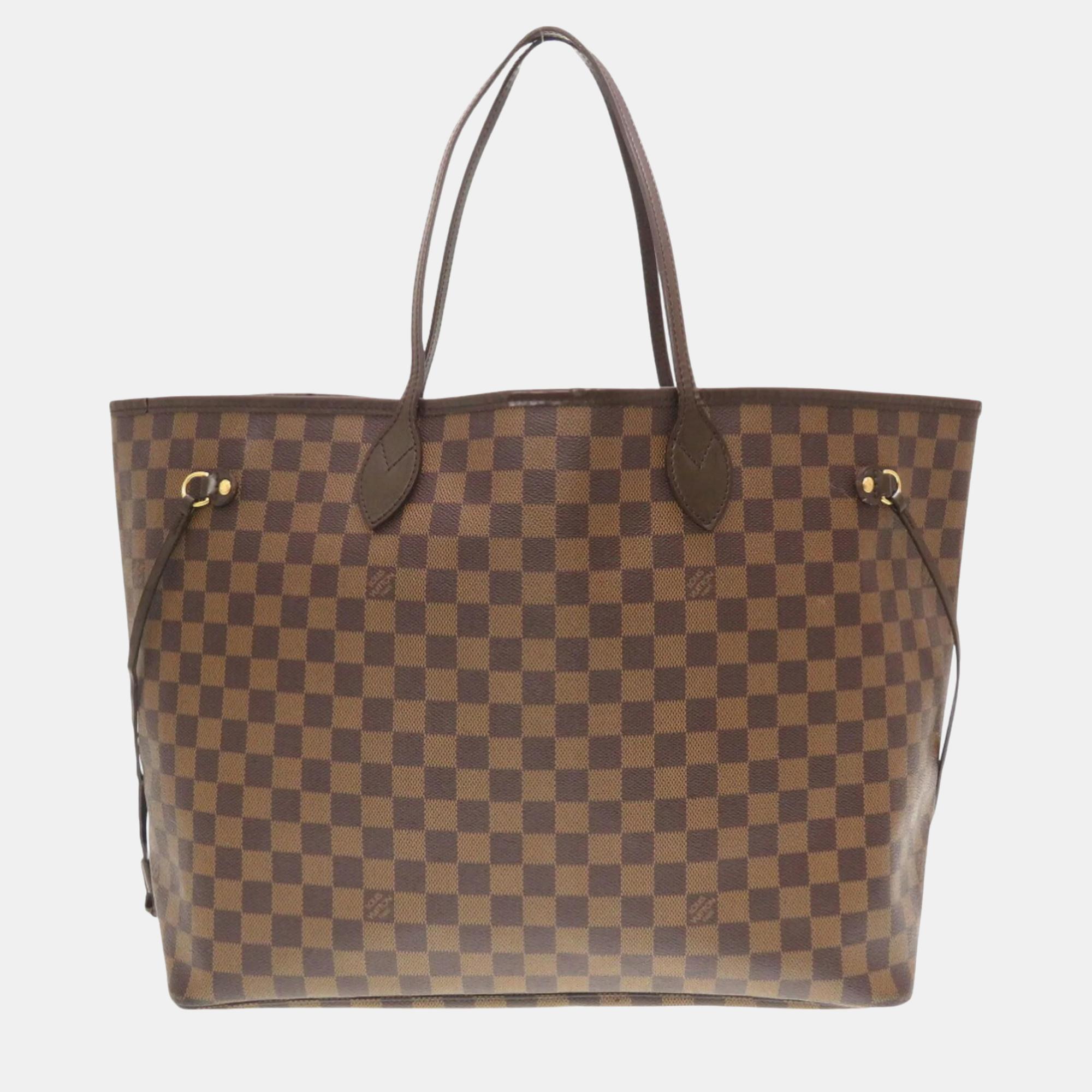 Pre-owned Louis Vuitton Damier Neverfull Gm Tote Bag In Brown