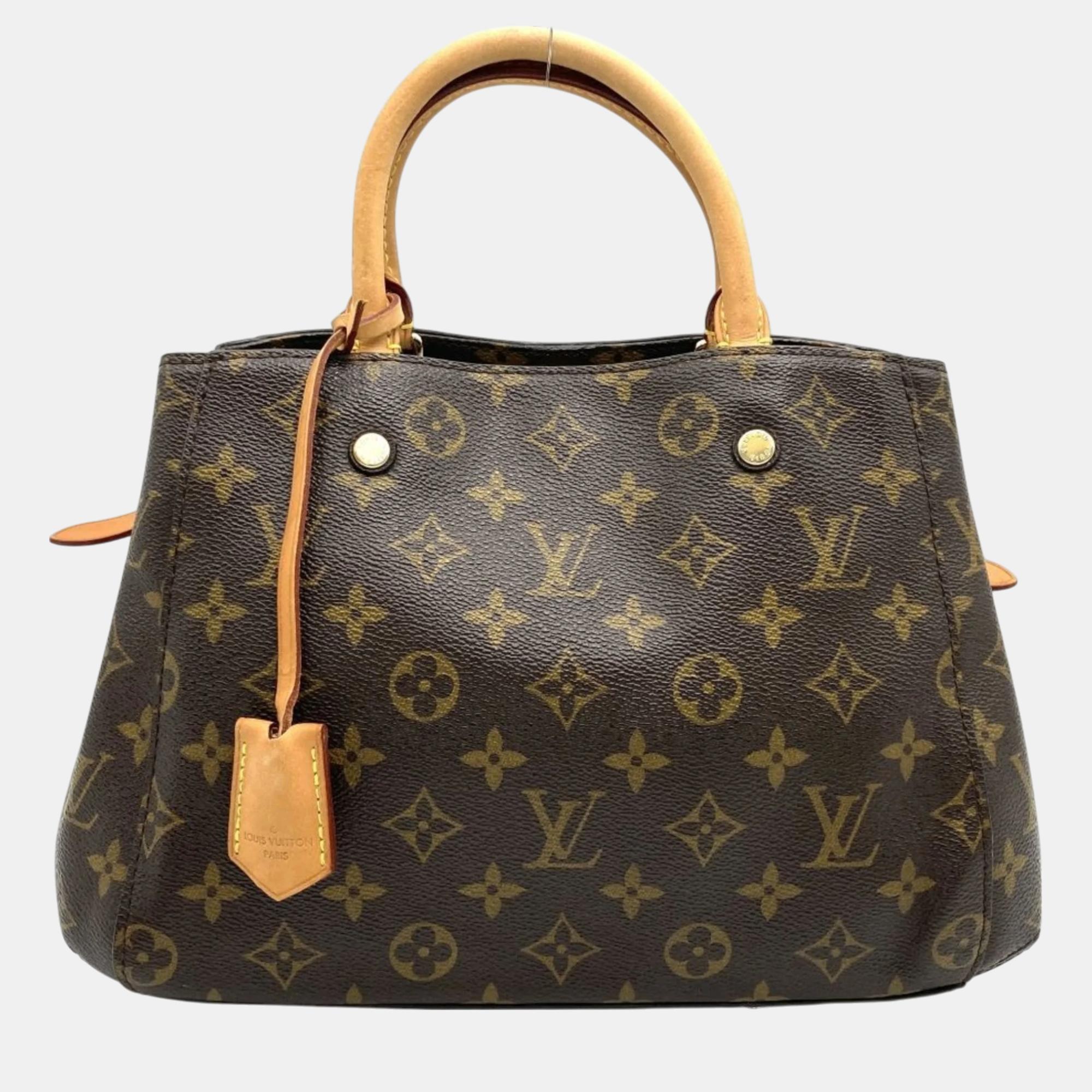 Pre-owned Louis Vuitton Monogram Canvas Brown Montaigne Bb Handbag