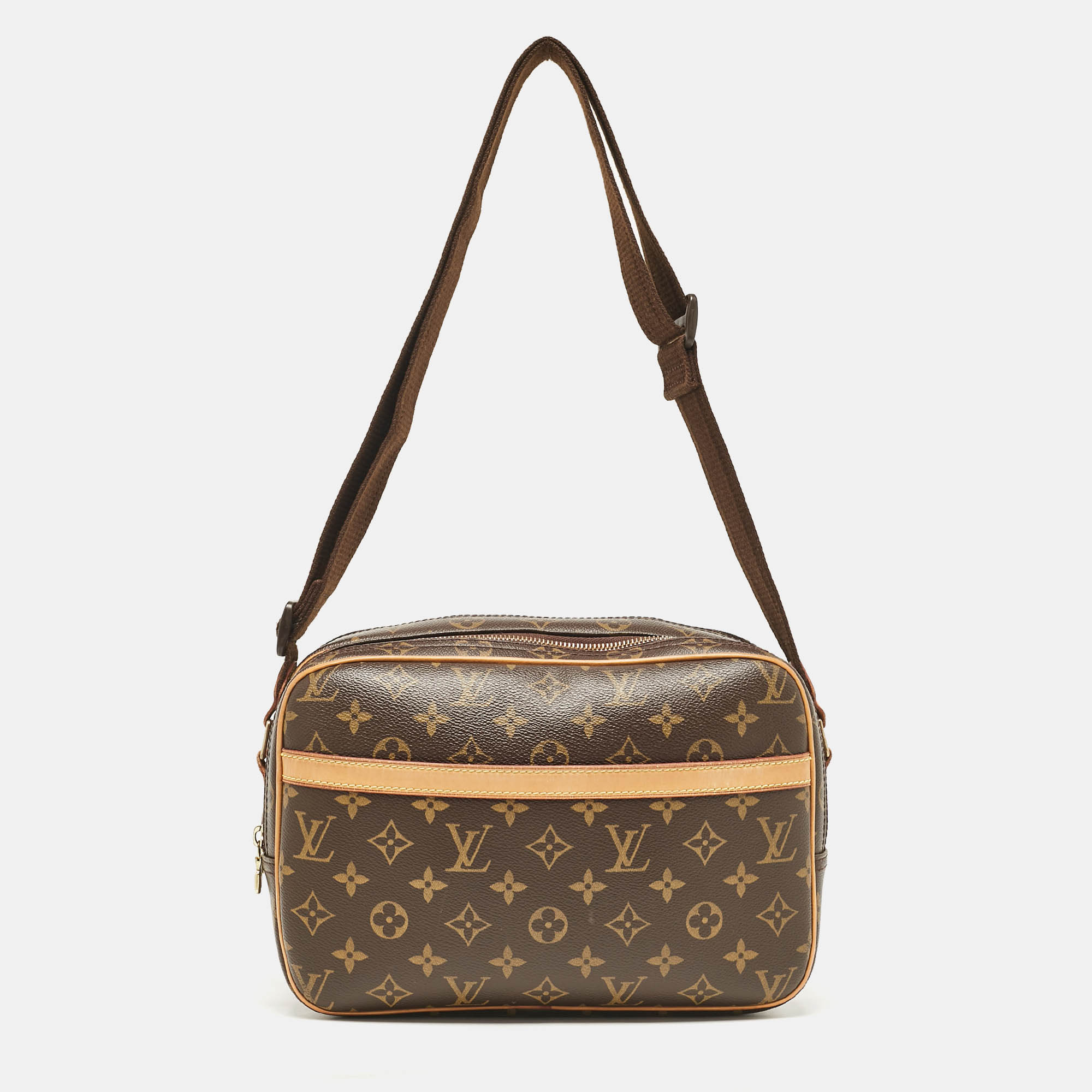 

Louis Vuitton Monogram Canvas Reporter PM Bag, Brown