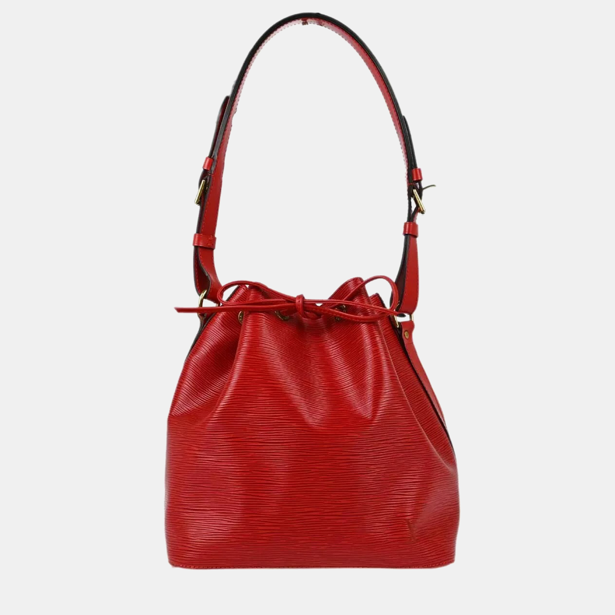 

Louis Vuitton Red Epi Petite Noe Bucket Shoulder Bag