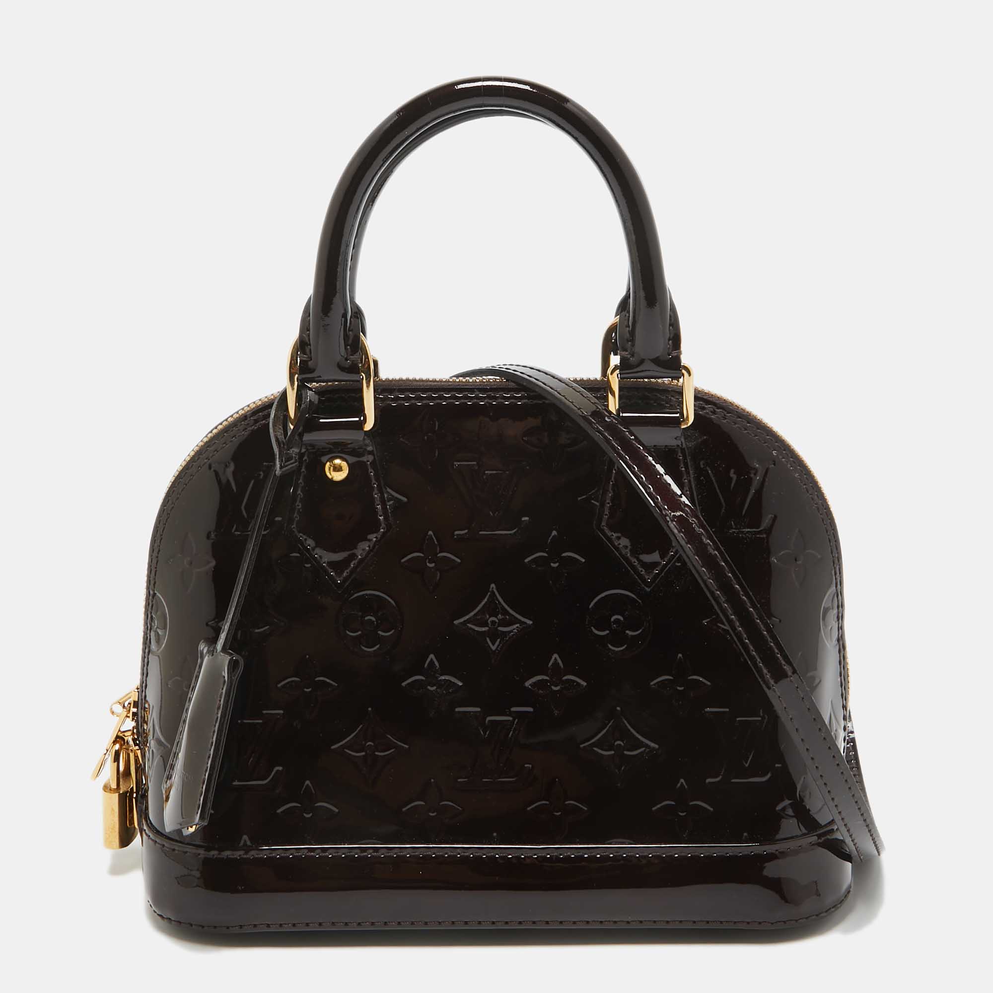 

Louis Vuitton Amarante Monogram Vernis Alma BB Bag, Burgundy