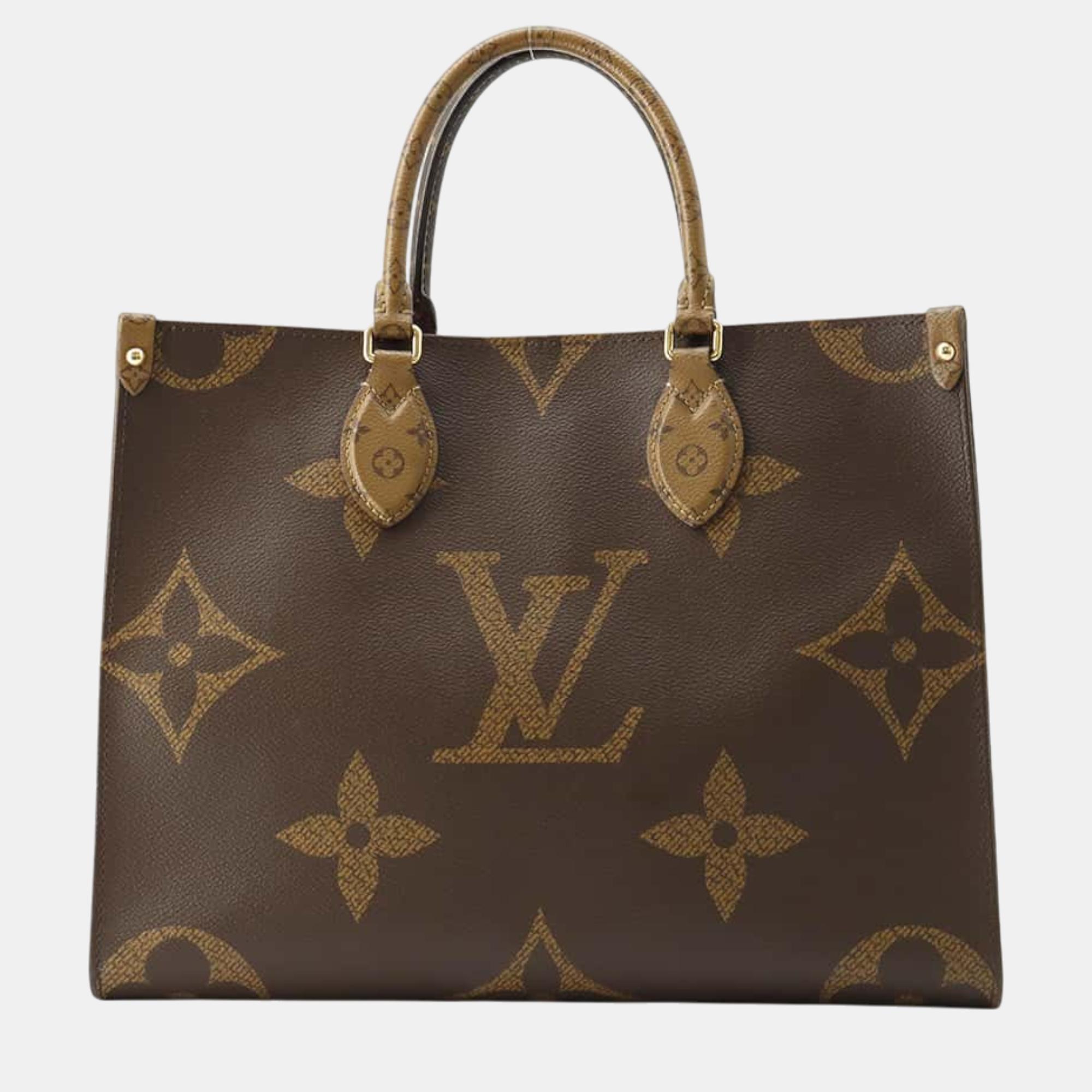 

Louis Vuitton Red Monogram Reverse Canvas Monogram Onthego Giant Size MM, Brown