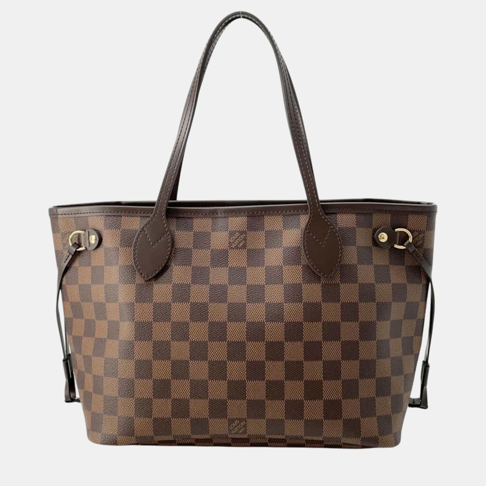 

Louis Vuitton Brown Damier Ebene Canvas Neverfull Size PM