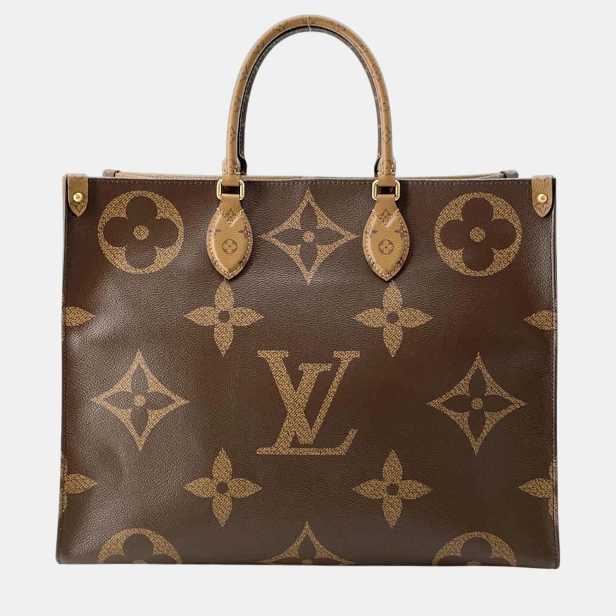 

Louis Vuitton Red Monogram Monogram Reverse Canvas Monogram Onthego Giant Size GM, Brown