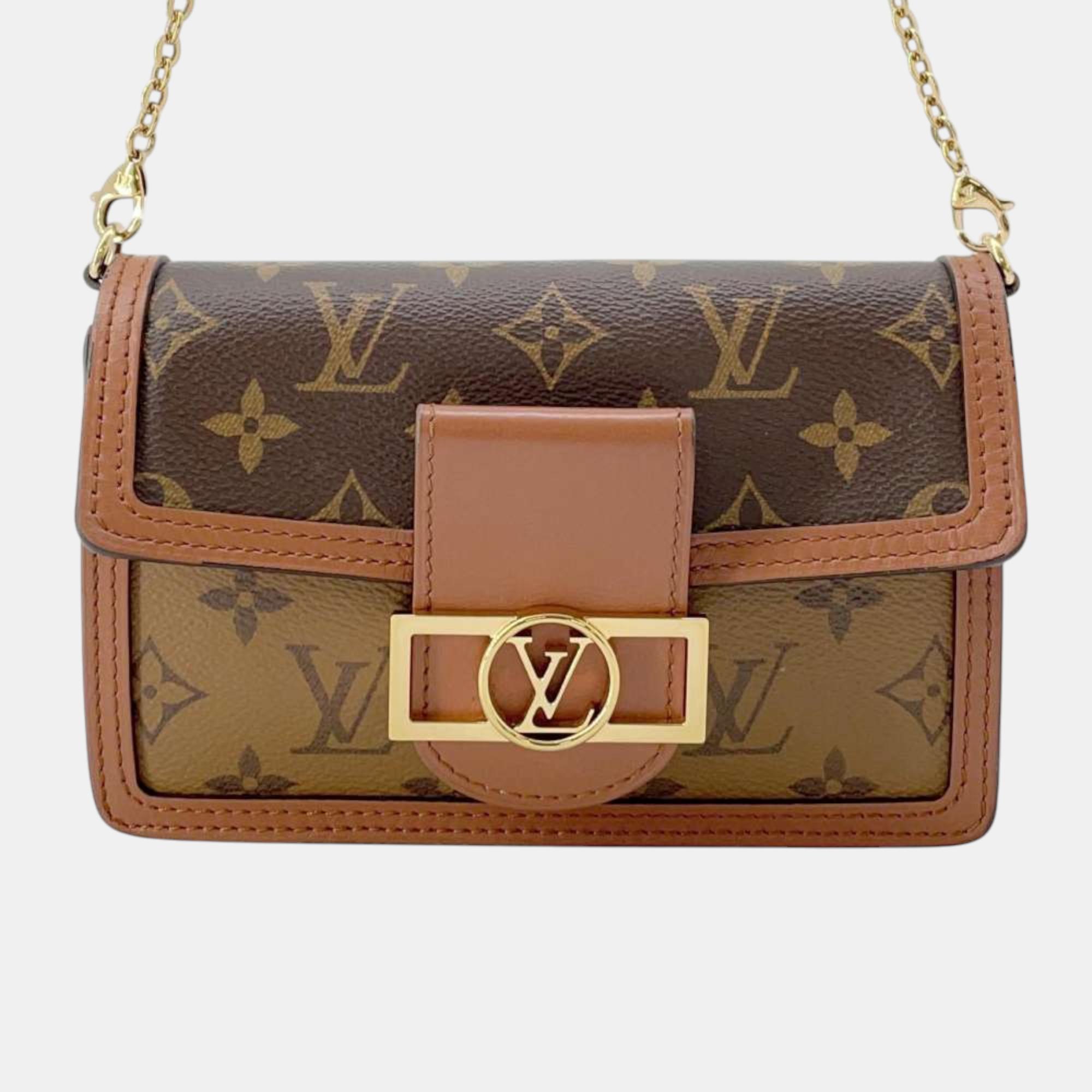 

Louis Vuitton Brown/Black Monogram Monogram Reverse Canvas Portefeuille Dauphine