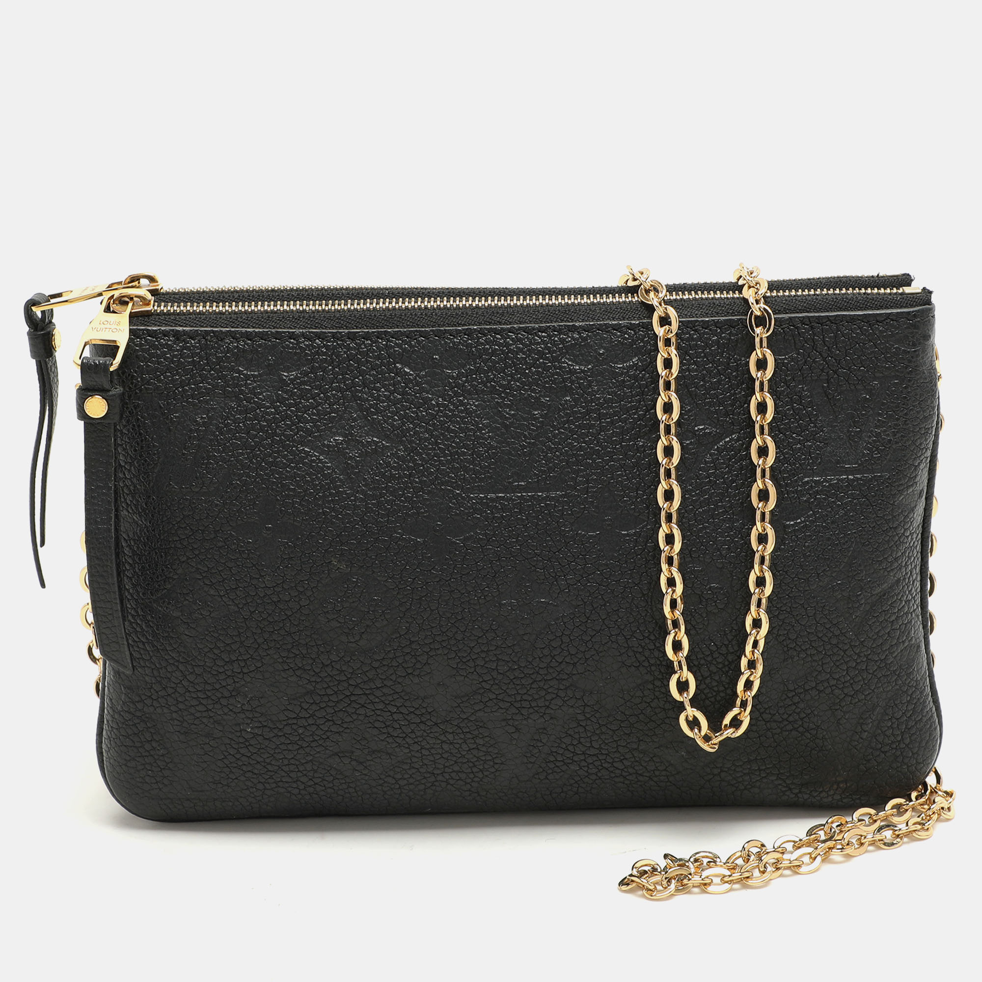 

Louis Vuitton Black Monogram Empreinte Double Zip Pochette