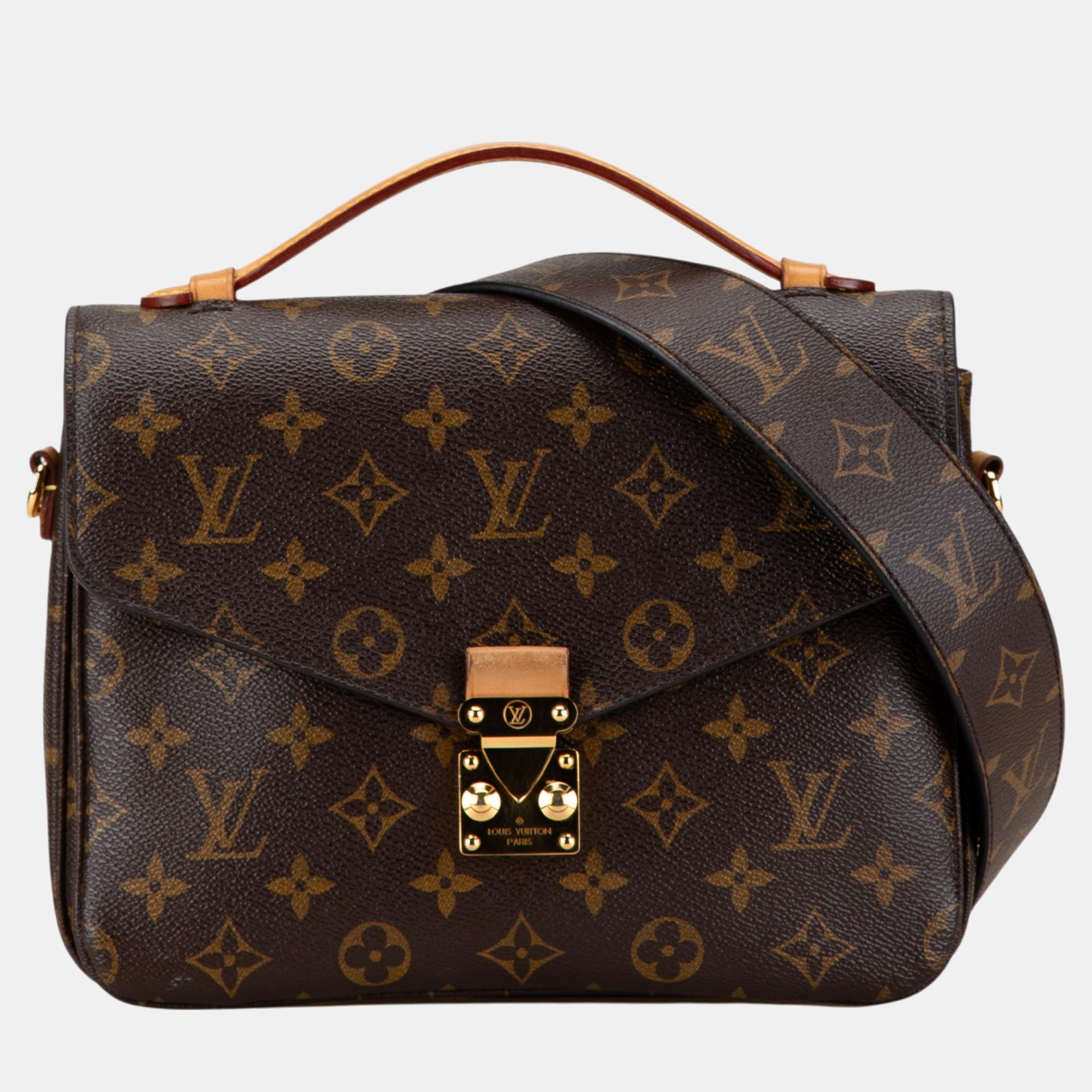 

Louis Vuitton Brown Monogram Pochette Metis