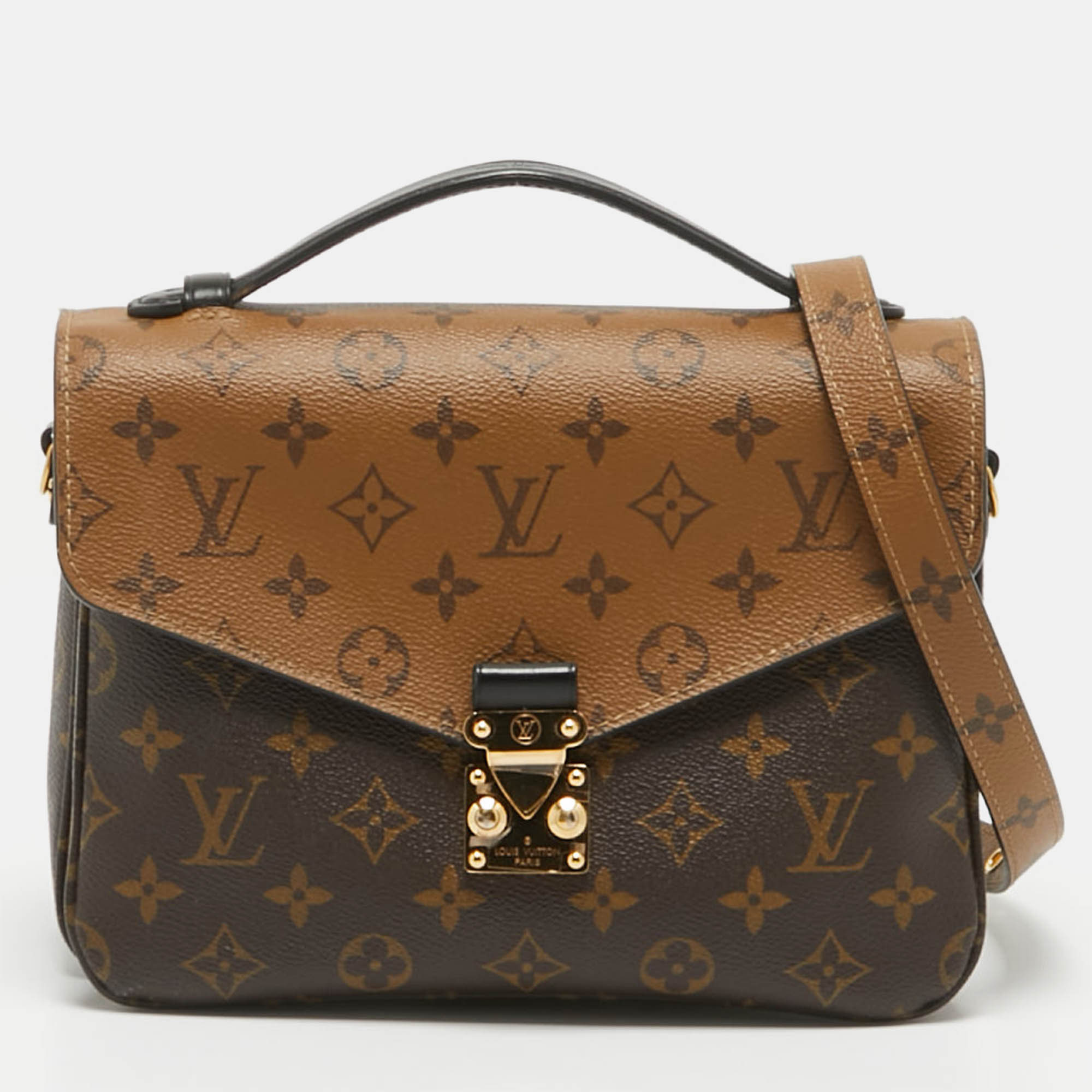 

Louis Vuitton Monogram Reverse Canvas Pochette Metis Bag, Brown