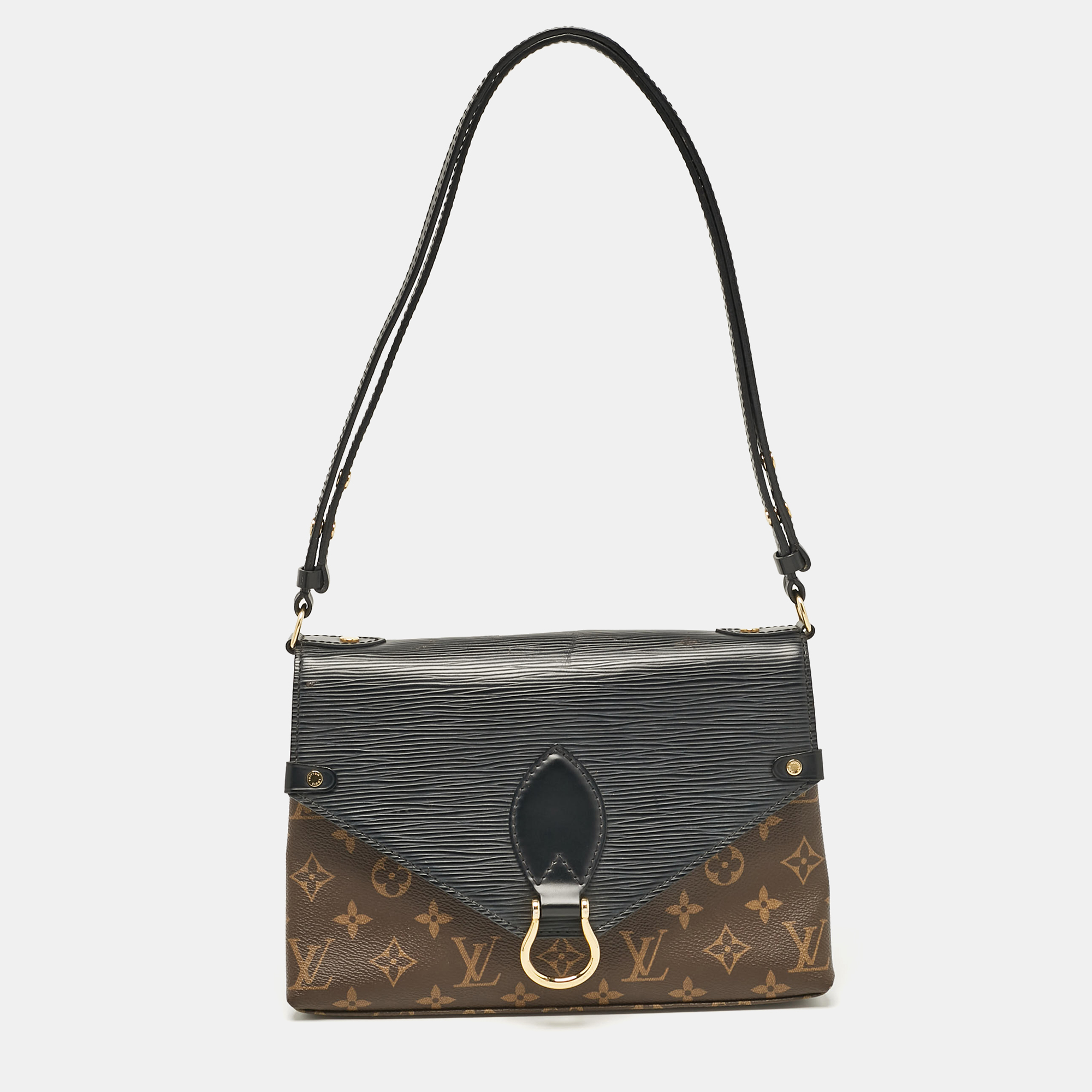 

Louis Vuitton Black Epi Leather and Monogram Canvas Saint Michel Bag