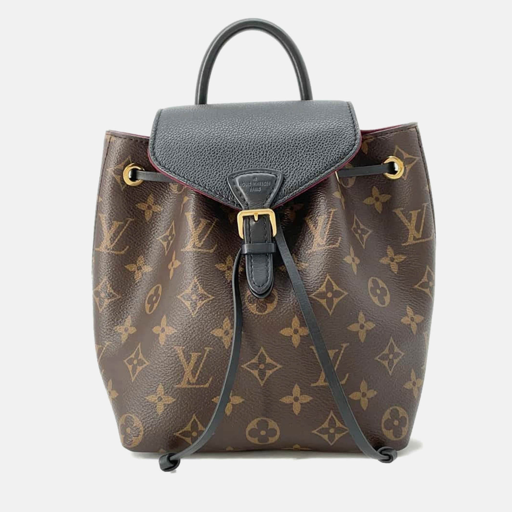 

Louis Vuitton Red Monogram colored leather Montsouris NM Size BB, Brown