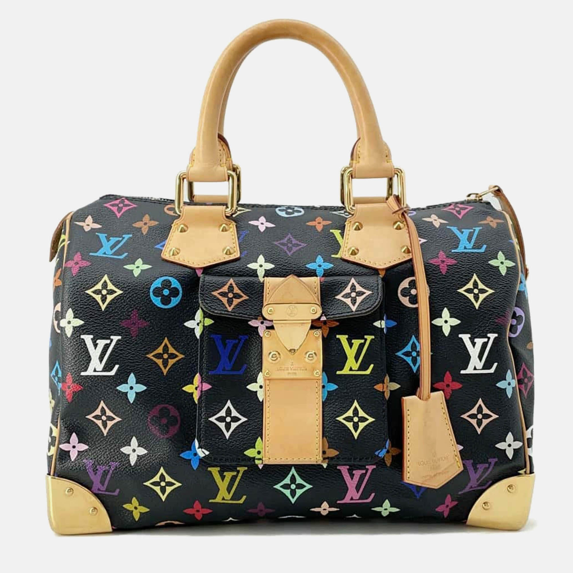

Louis Vuitton Noir Monogram Multicolor Speedy Size