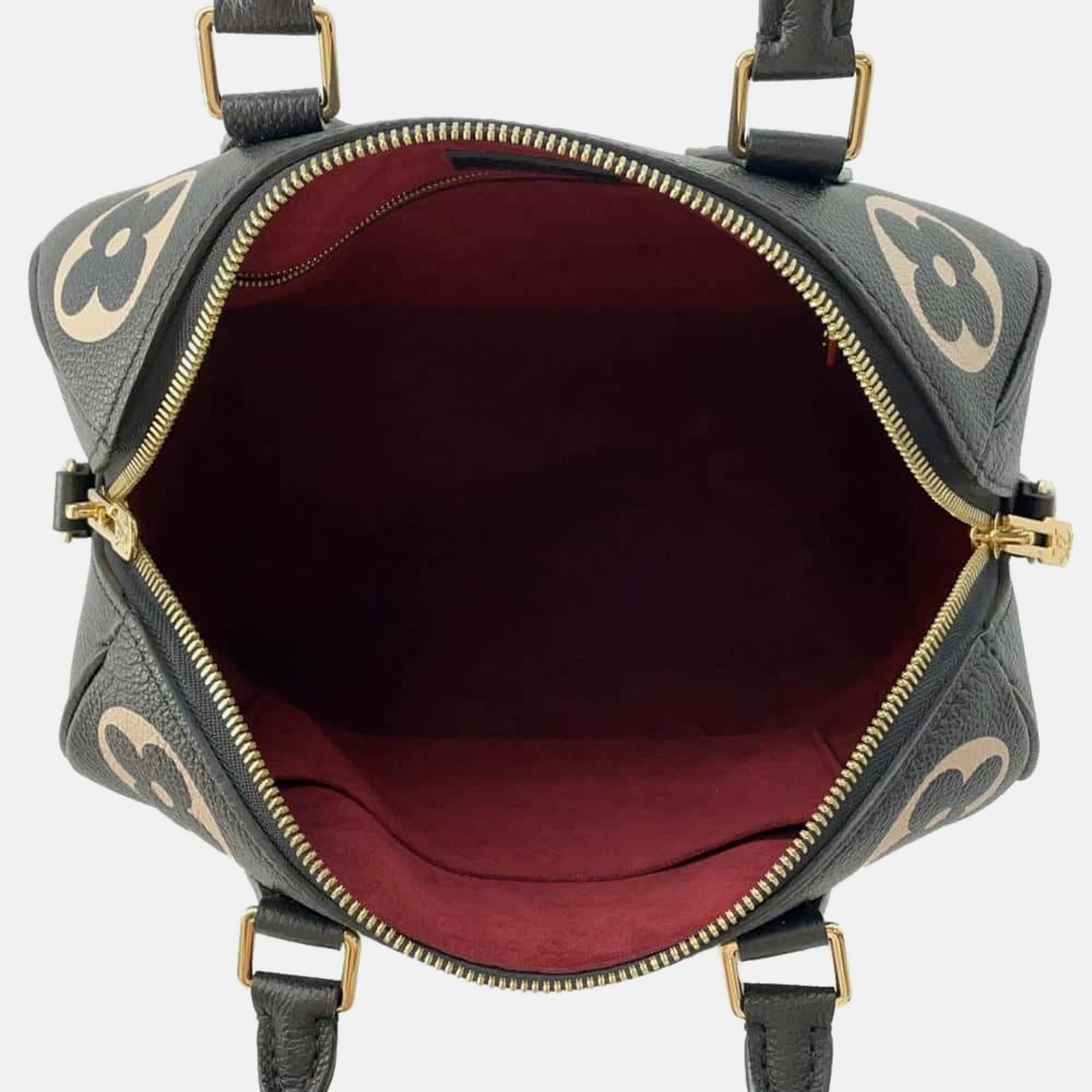 Louis Vuitton Red Bicolor Monogram Empreinte Leather Speedy Bandouliere bag Size 25 