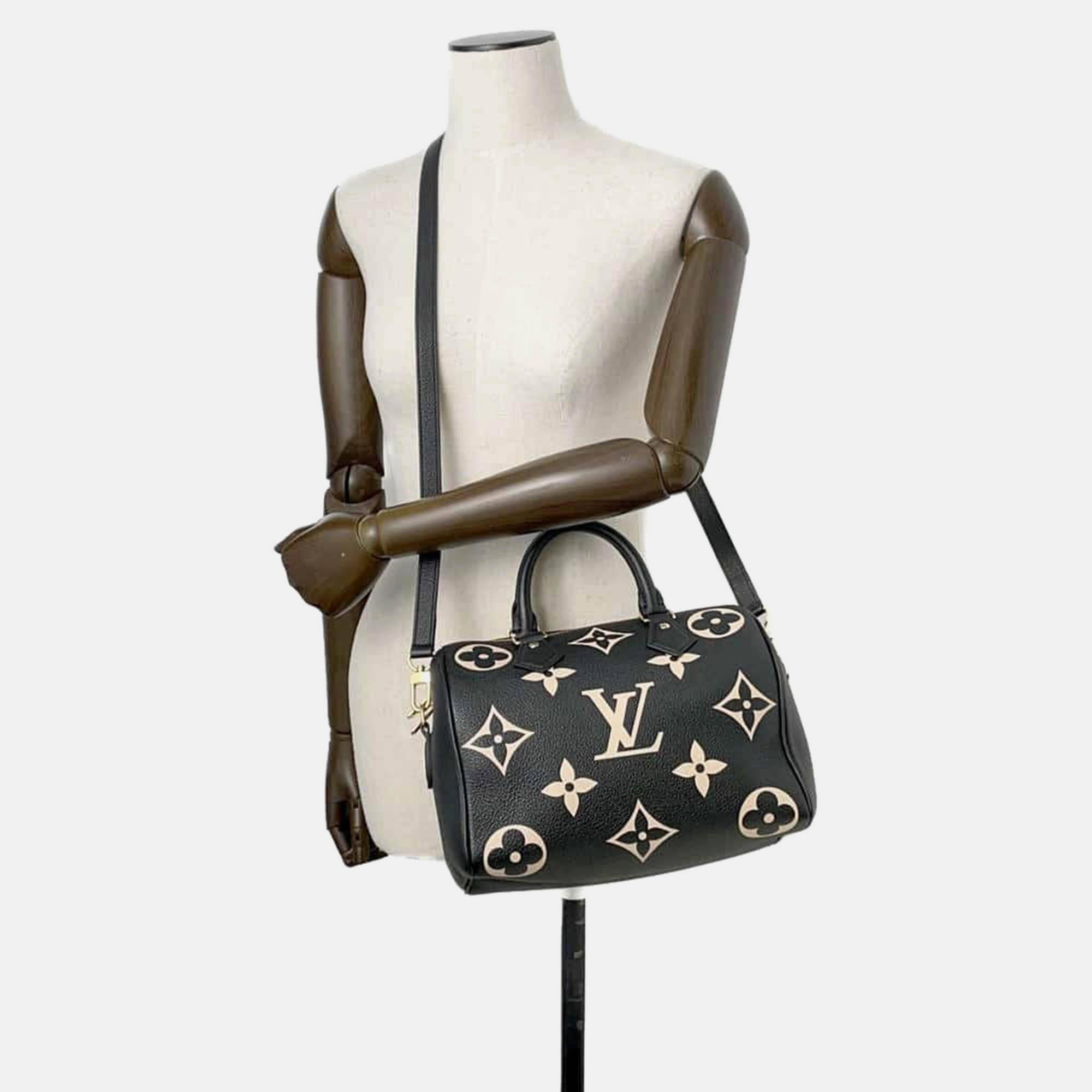Louis Vuitton Red Bicolor Monogram Empreinte Leather Speedy Bandouliere bag Size 25 