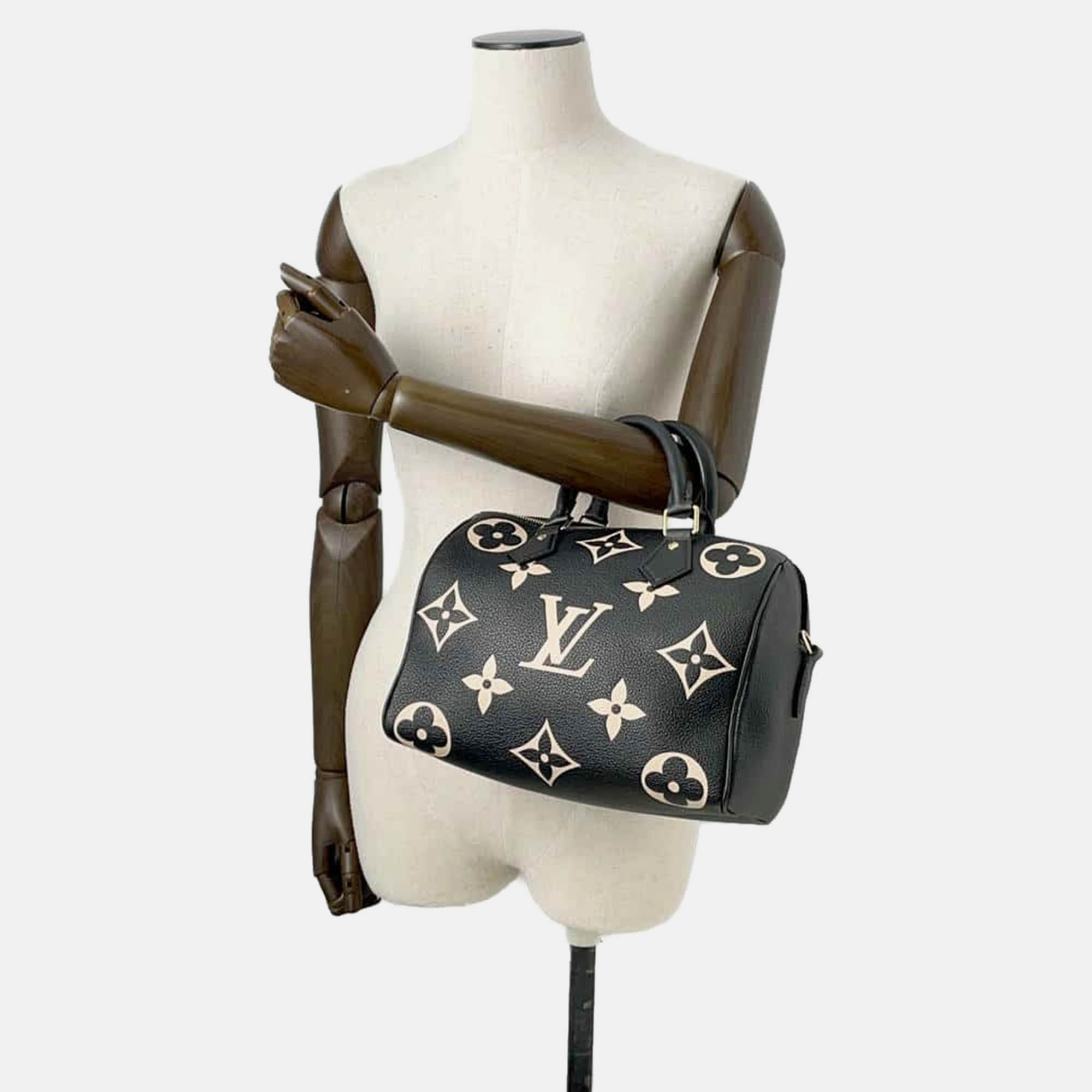 Louis Vuitton Red Bicolor Monogram Empreinte Leather Speedy Bandouliere bag Size 25 