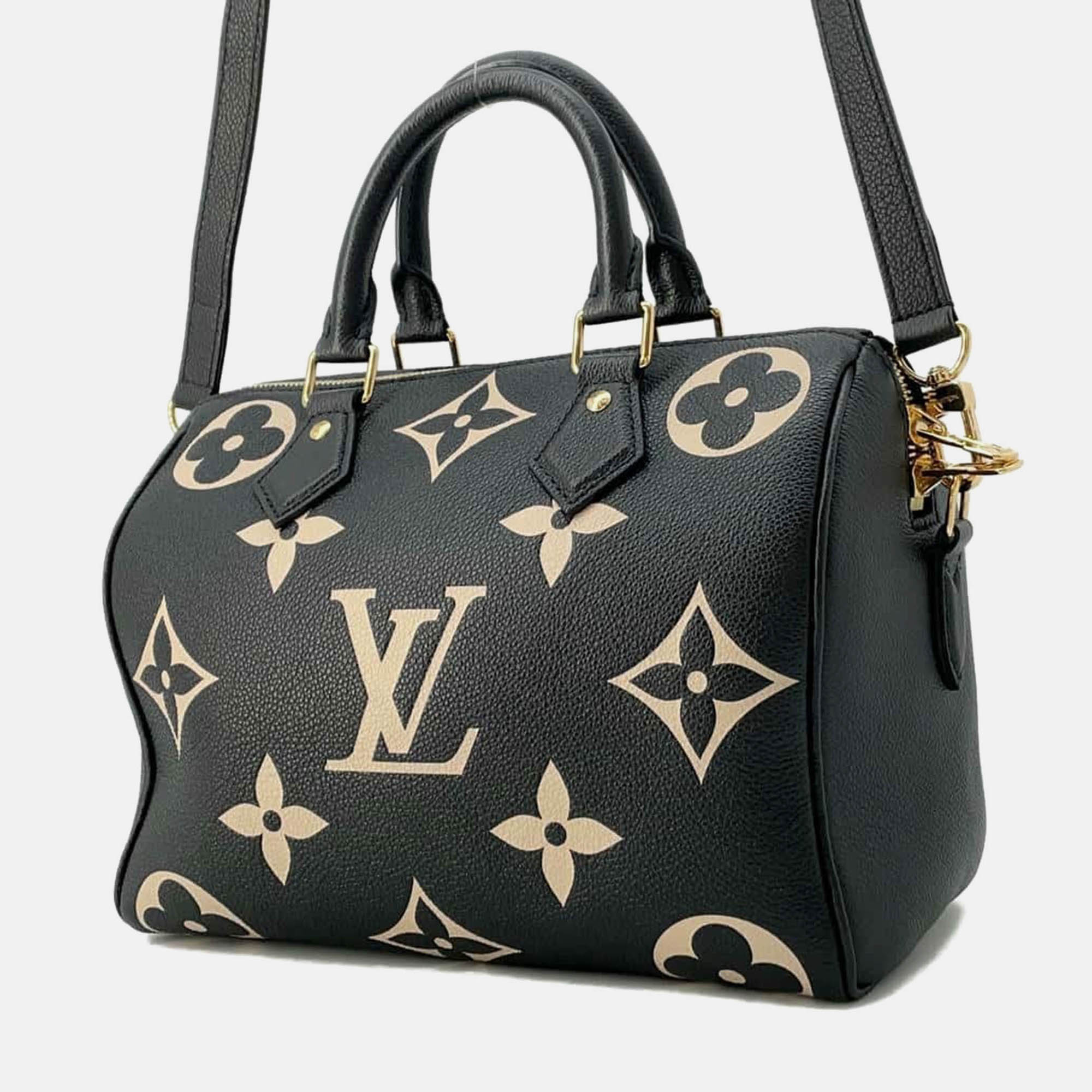 Louis Vuitton Red Bicolor Monogram Empreinte Leather Speedy Bandouliere bag Size 25 