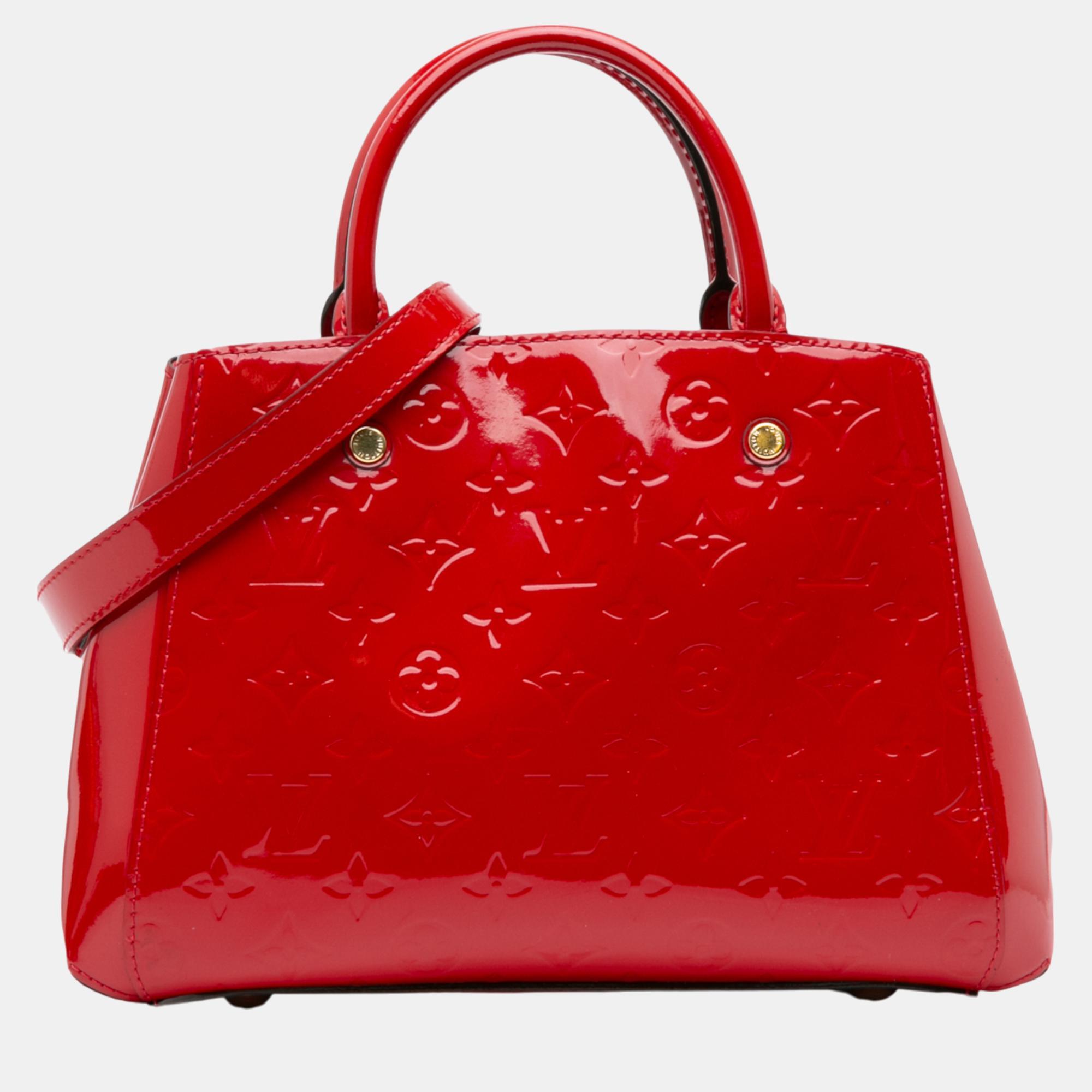 

Louis Vuitton Red Monogram Vernis Montaigne BB