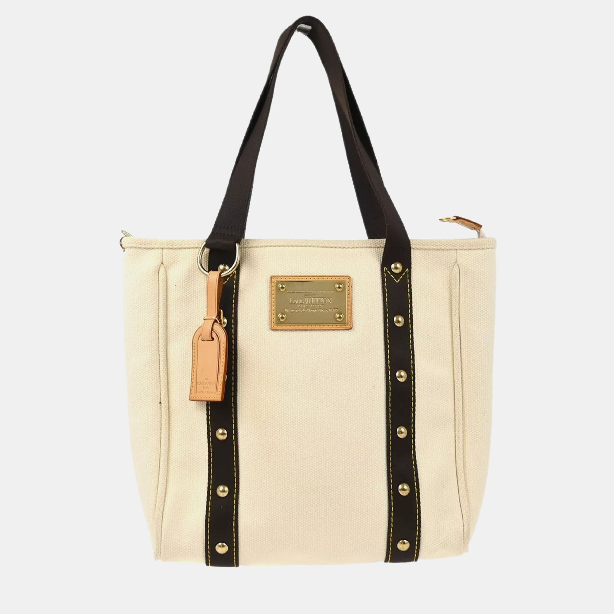 

Louis Vuitton White Antigua Cabas Mm Tote Bag