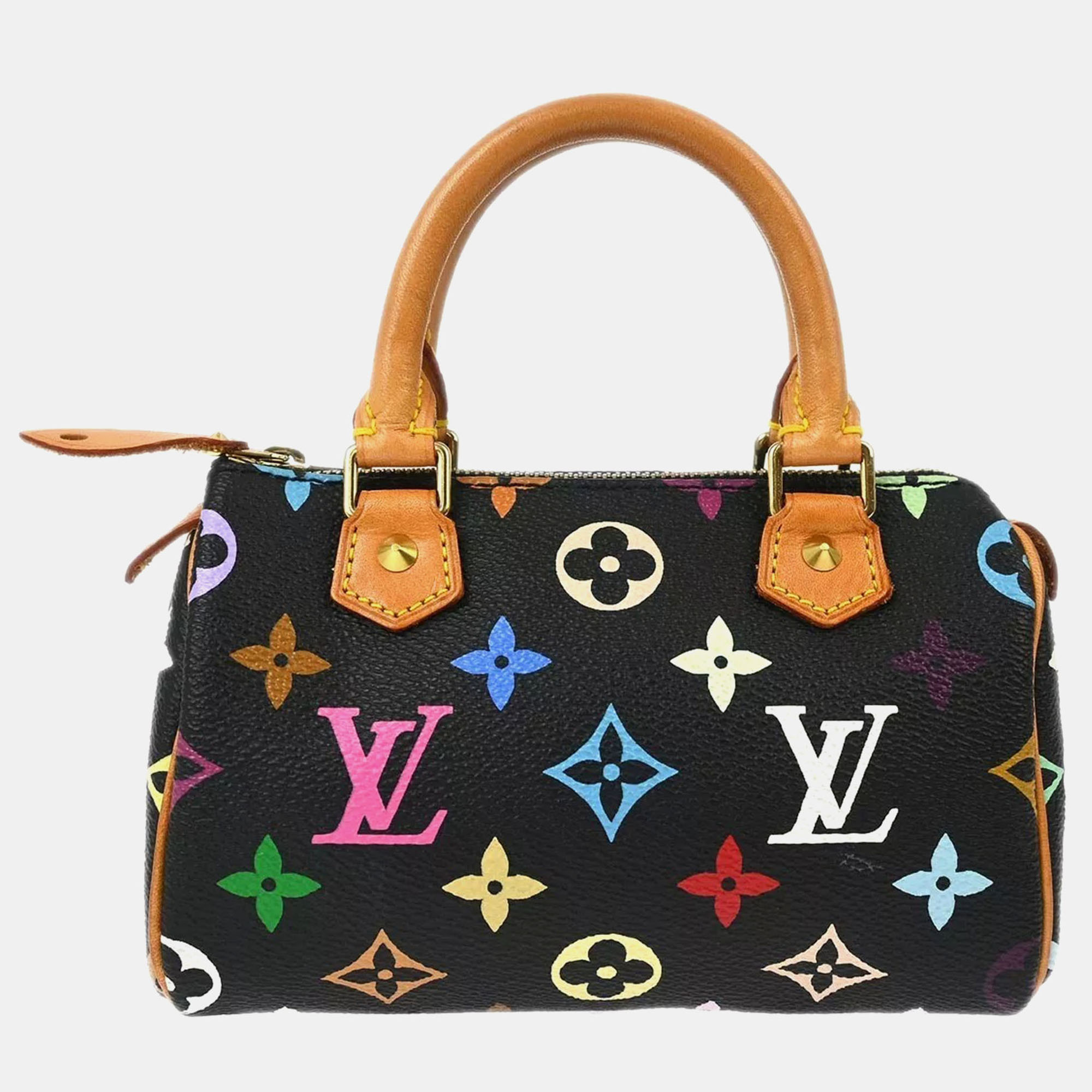 

Louis Vuitton Black Multicolor Mini Speedy Handbag