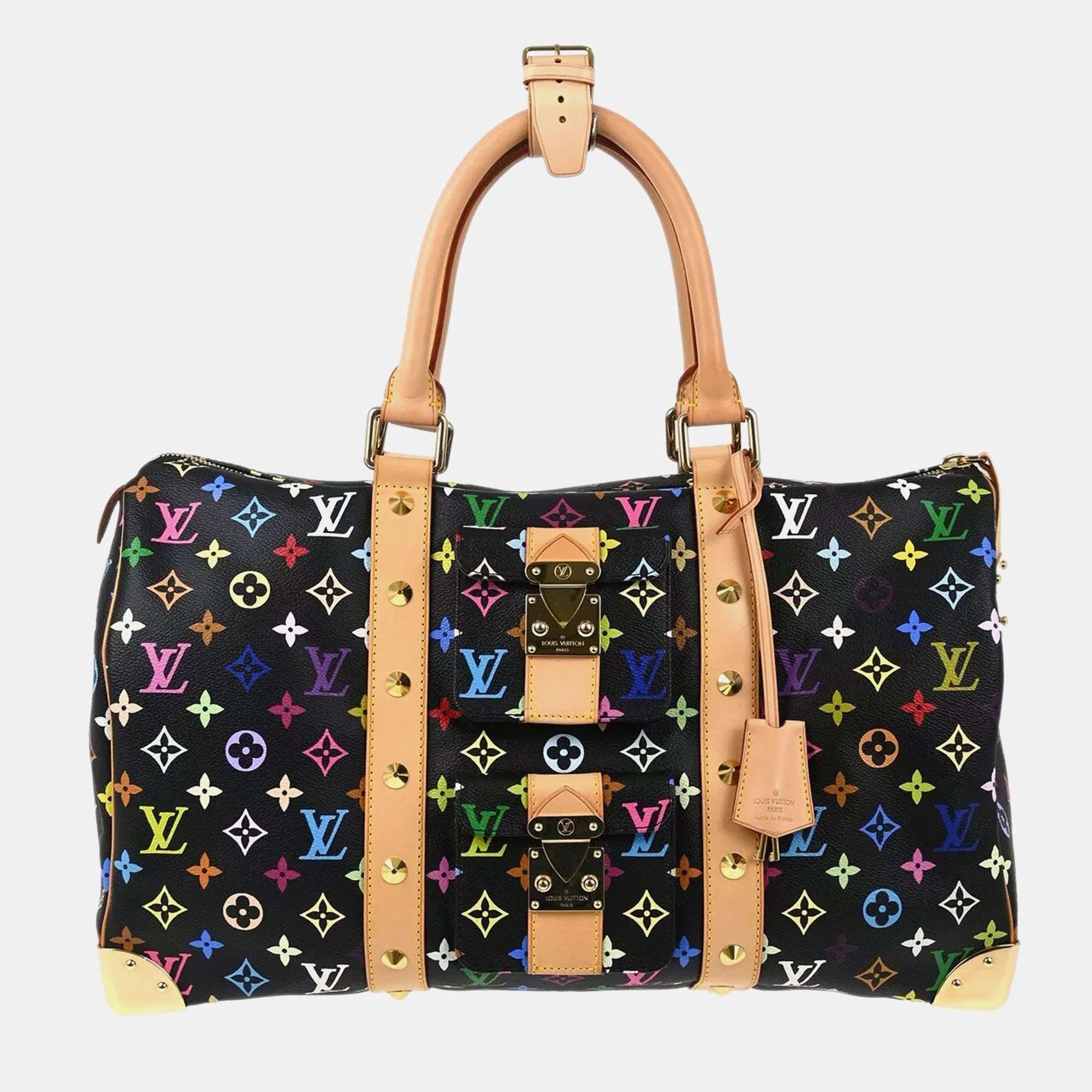 

Louis Vuitton Black Monogram Multicolor Speedy 45 Handbag