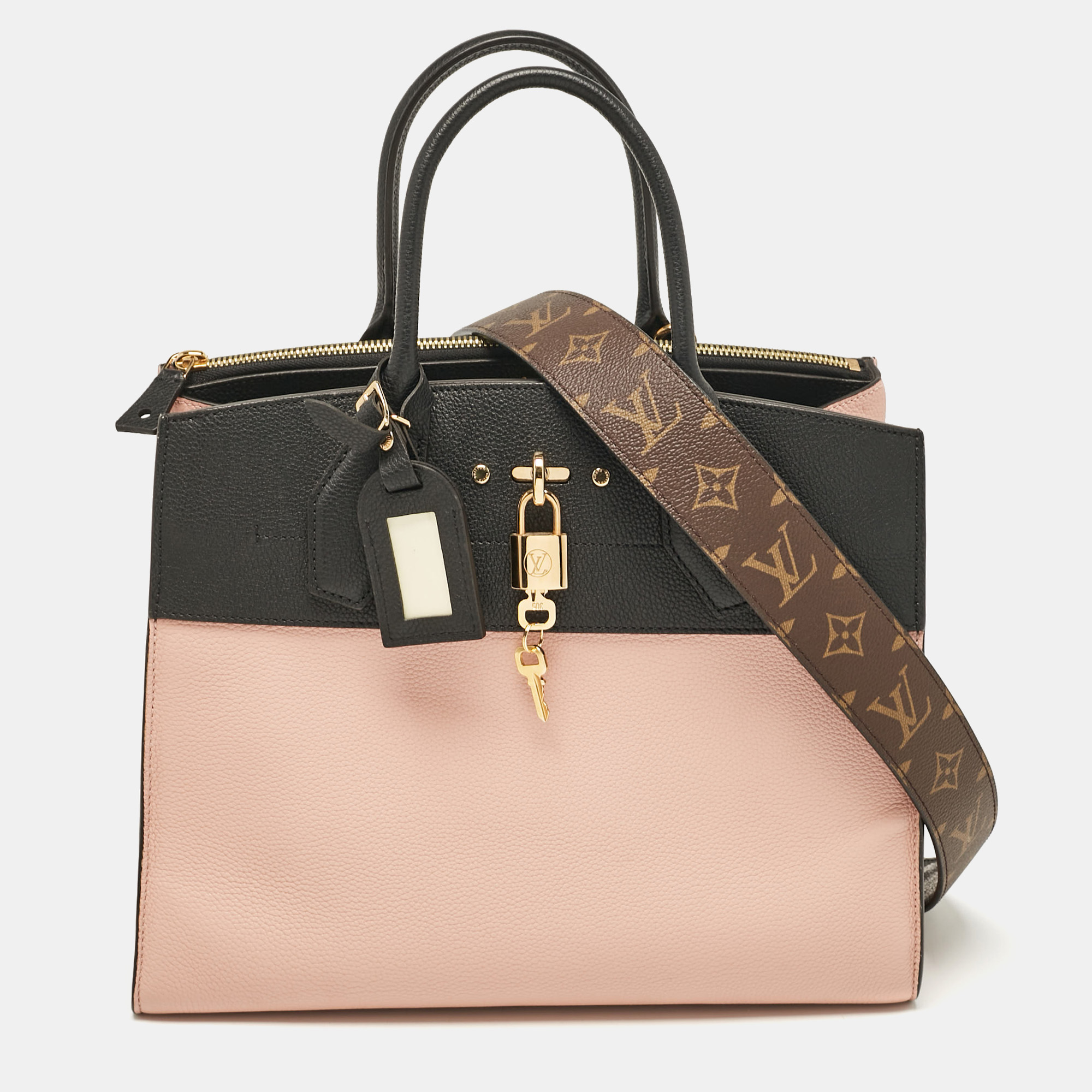 

Louis Vuitton Black/Pink Leather City Steamer MM Bag