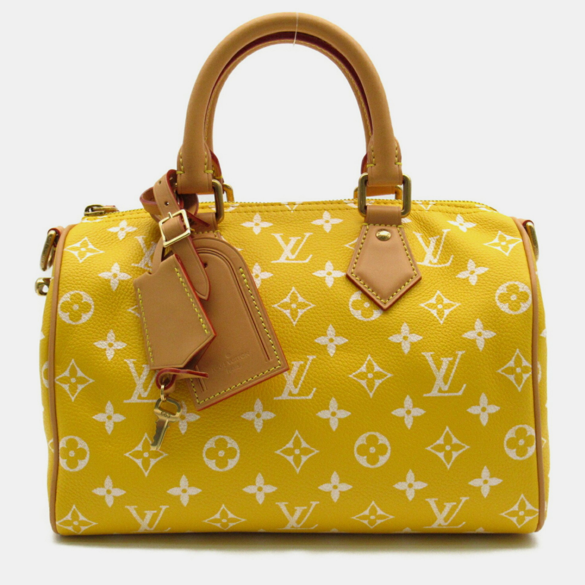 

Louis Vuitton Leather Monogram Yellow Jaune Matte Speedy P9 Bandouliere 25 Shoulder Bag