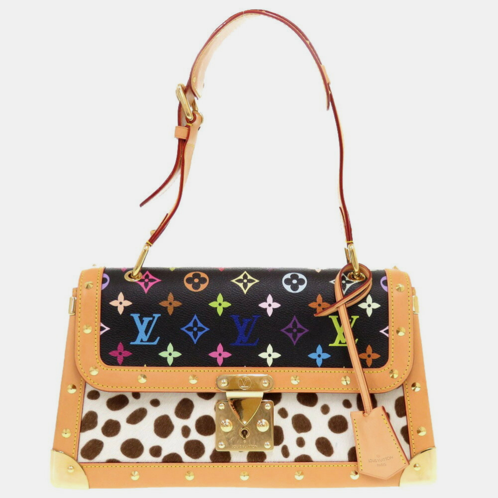 Louis Vuitton Sac Dalmatian Monogram Multicolor Pony Noir Shoulder Bag 