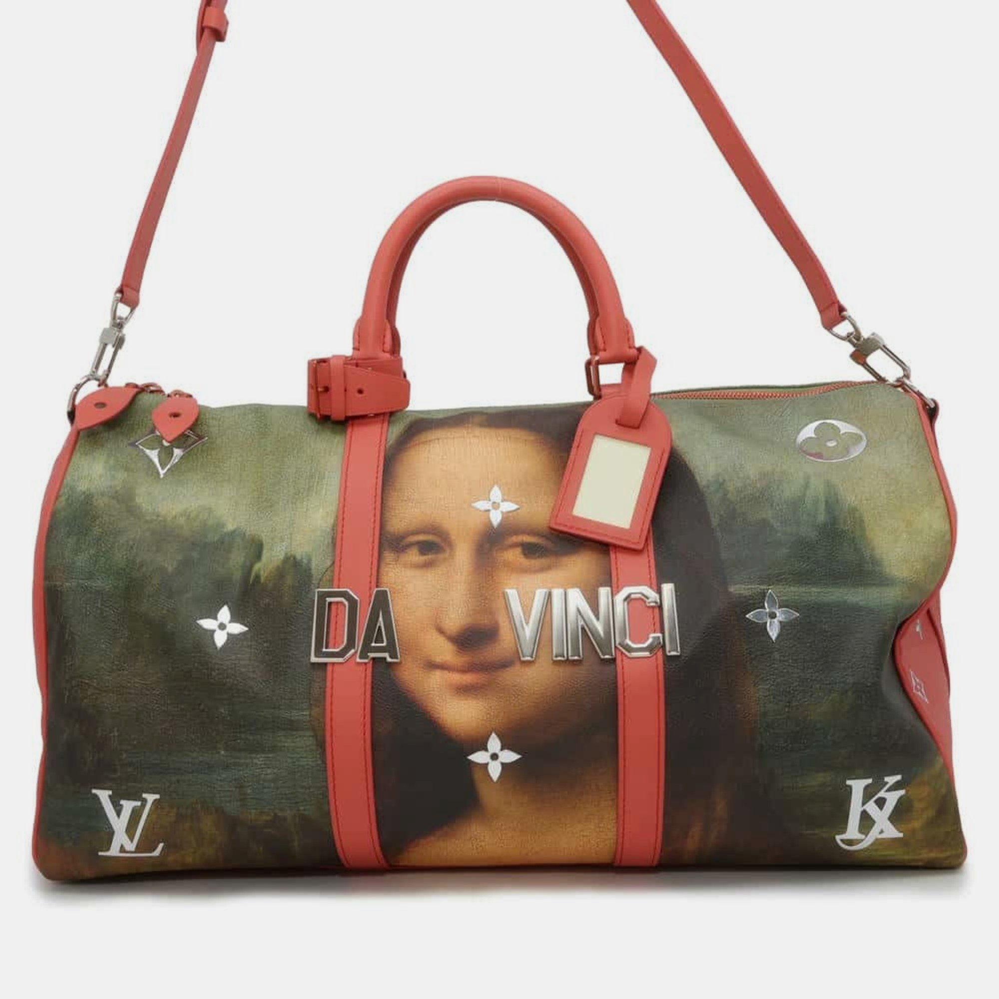 

Louis Vuitton Keepall Bandouliere 50 Da Vinci Mona Lisa Boston Bag, Red