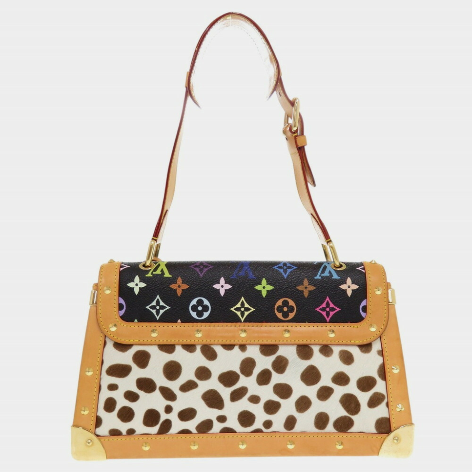 Louis Vuitton Noir Black Monogram Multicolor Sac Dalmatian Pony Shoulder Bag 