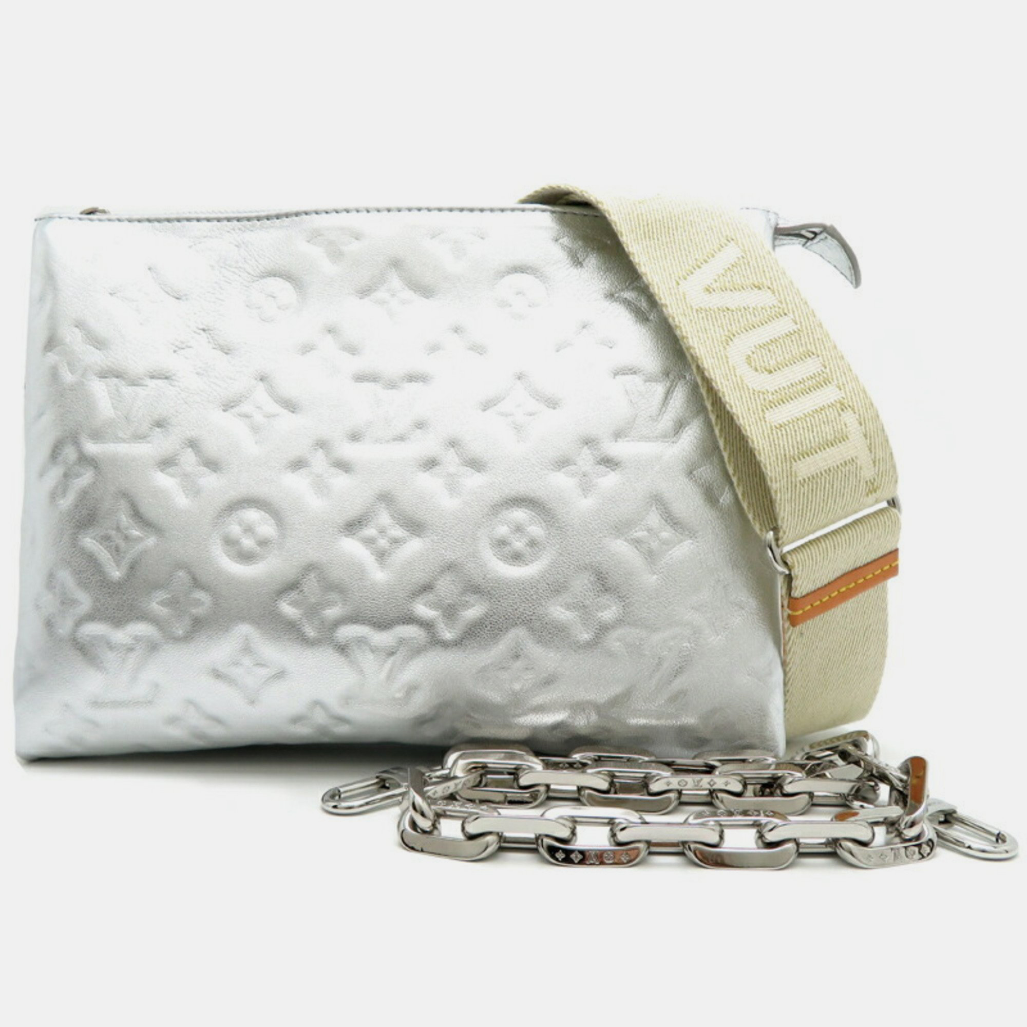 

Louis Vuitton Lambskin Silver Coussin PM Shoulder Bag