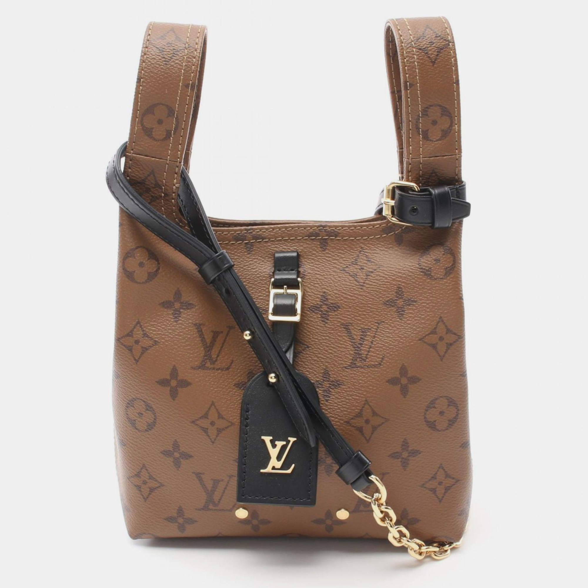 

Louis Vuitton Coated Canvas Leather Monogram Reverse Brown Atlantis BB Handbag