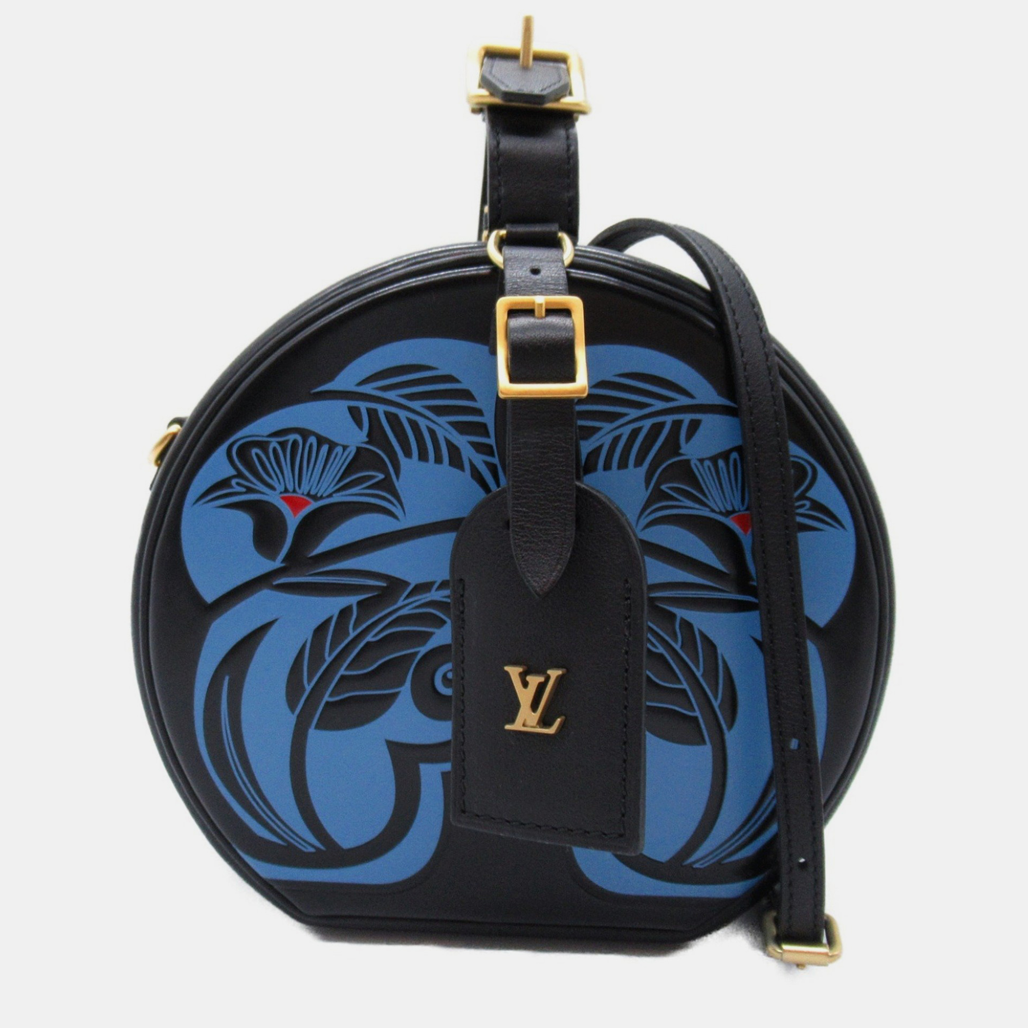 

Louis Vuitton Calfskin (Cowhide) Black Blue Petite Boite Chapeau Shoulder Bag