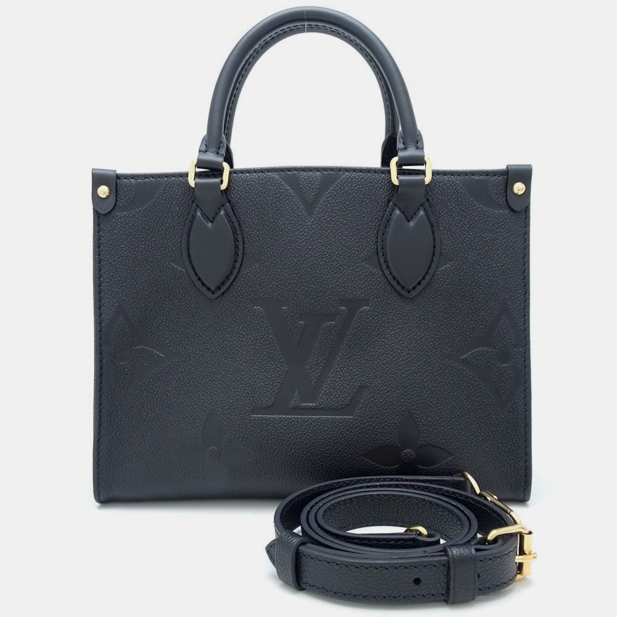 

Louis Vuitton Noir Monogram Empreinte On the Go PM Bag, Brown