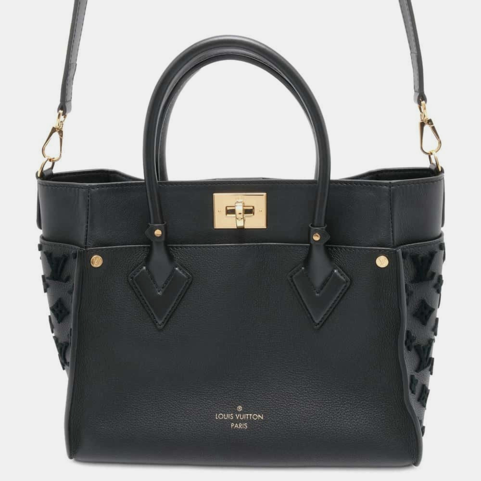 

Louis Vuitton Black Monogram Tufted Calf Leather On My Side MM Handbag