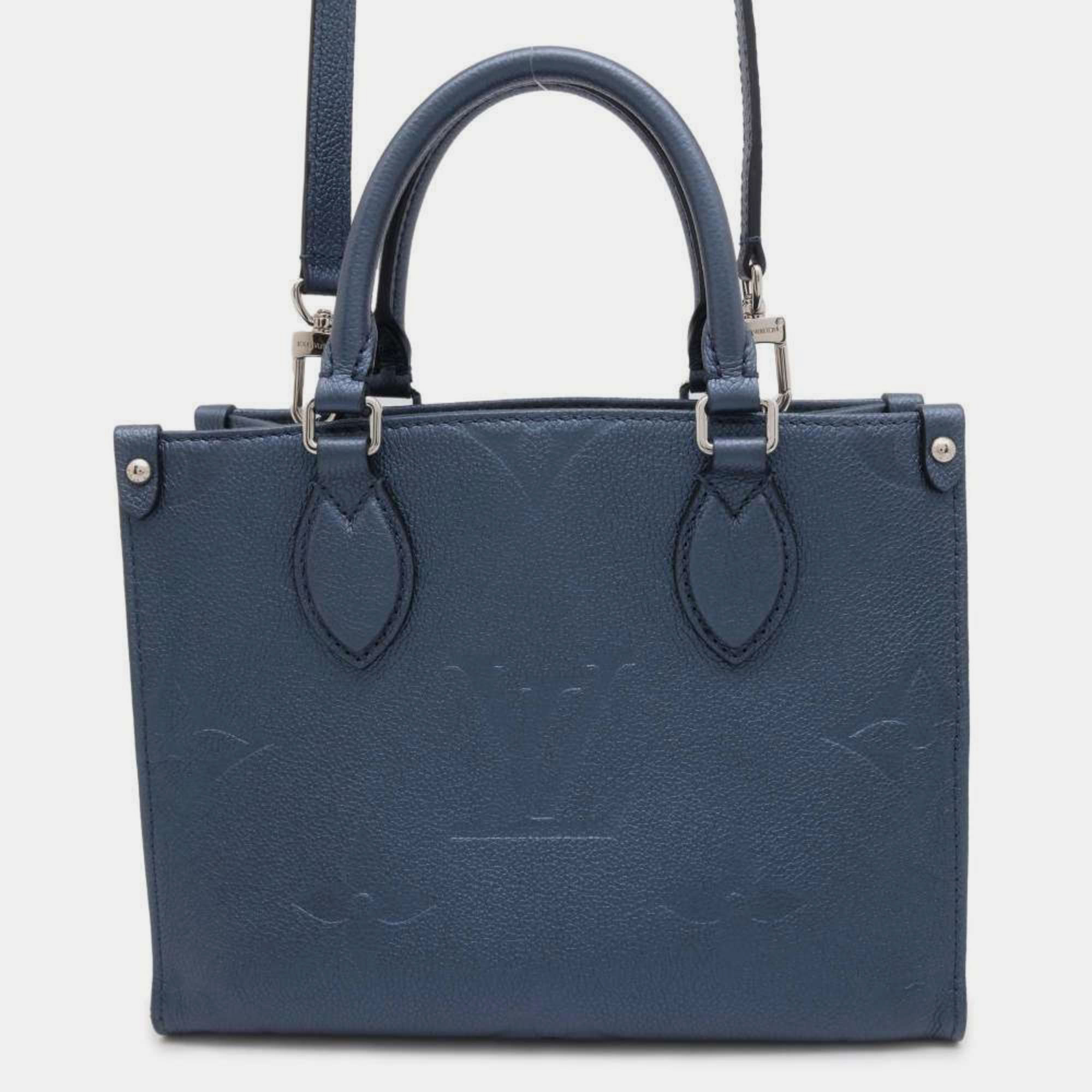 

Louis Vuitton Monogram Giant Empreinte On the Go PM Handbag, Blue