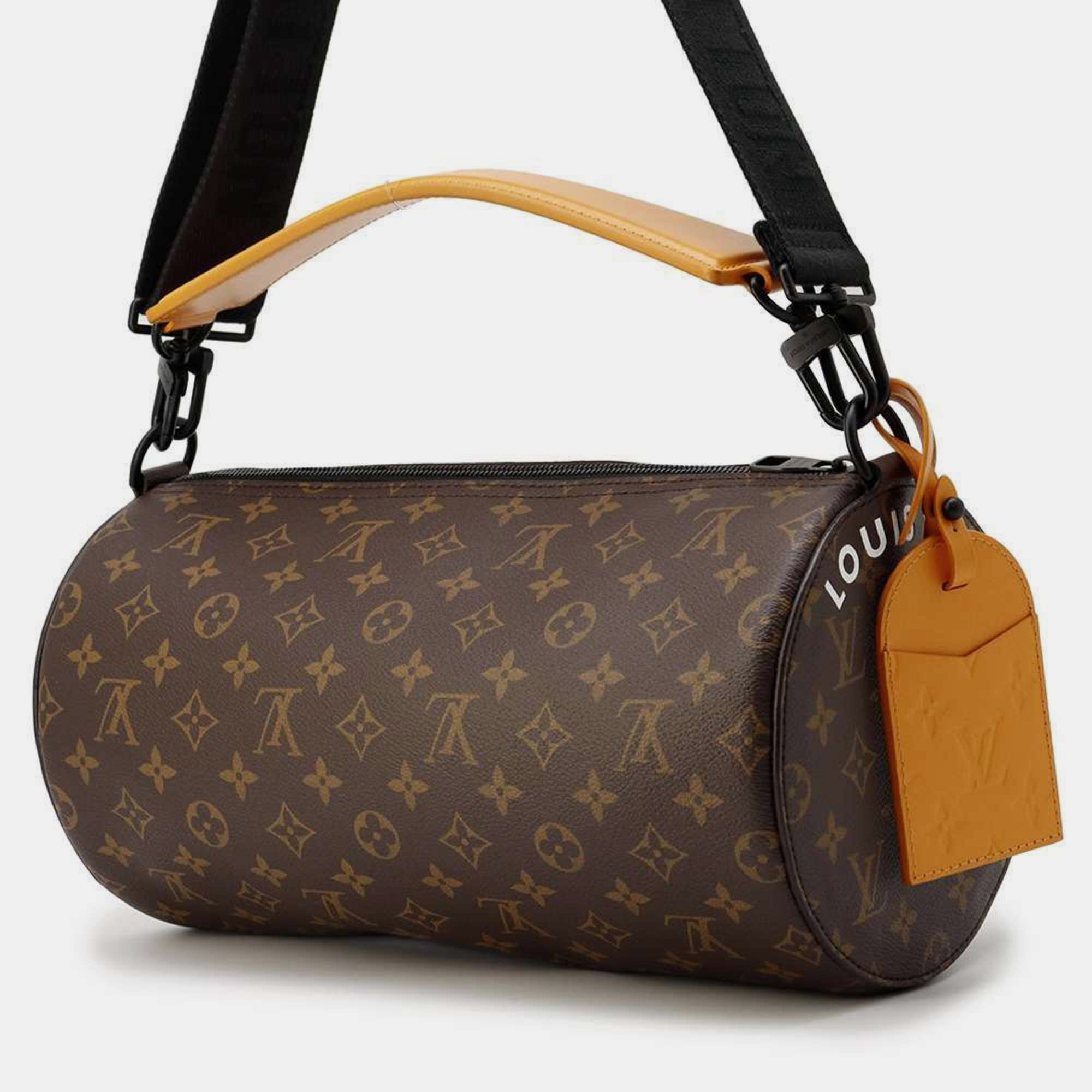 

Louis Vuitton Black Monogram Macassar Soft Polochon Handbag