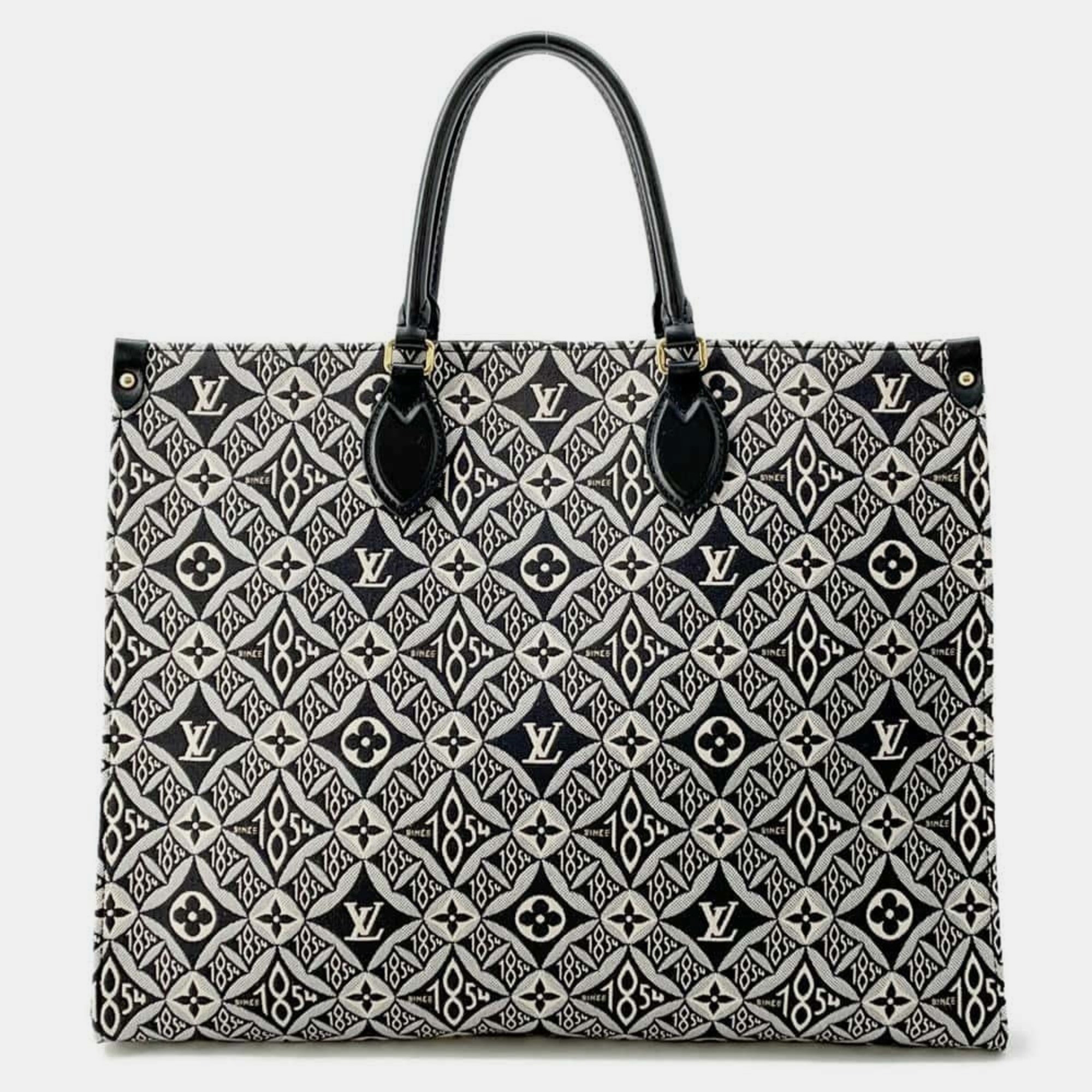 

Louis Vuitton Black Monogram Jacquard On the Go GM Tote Bag