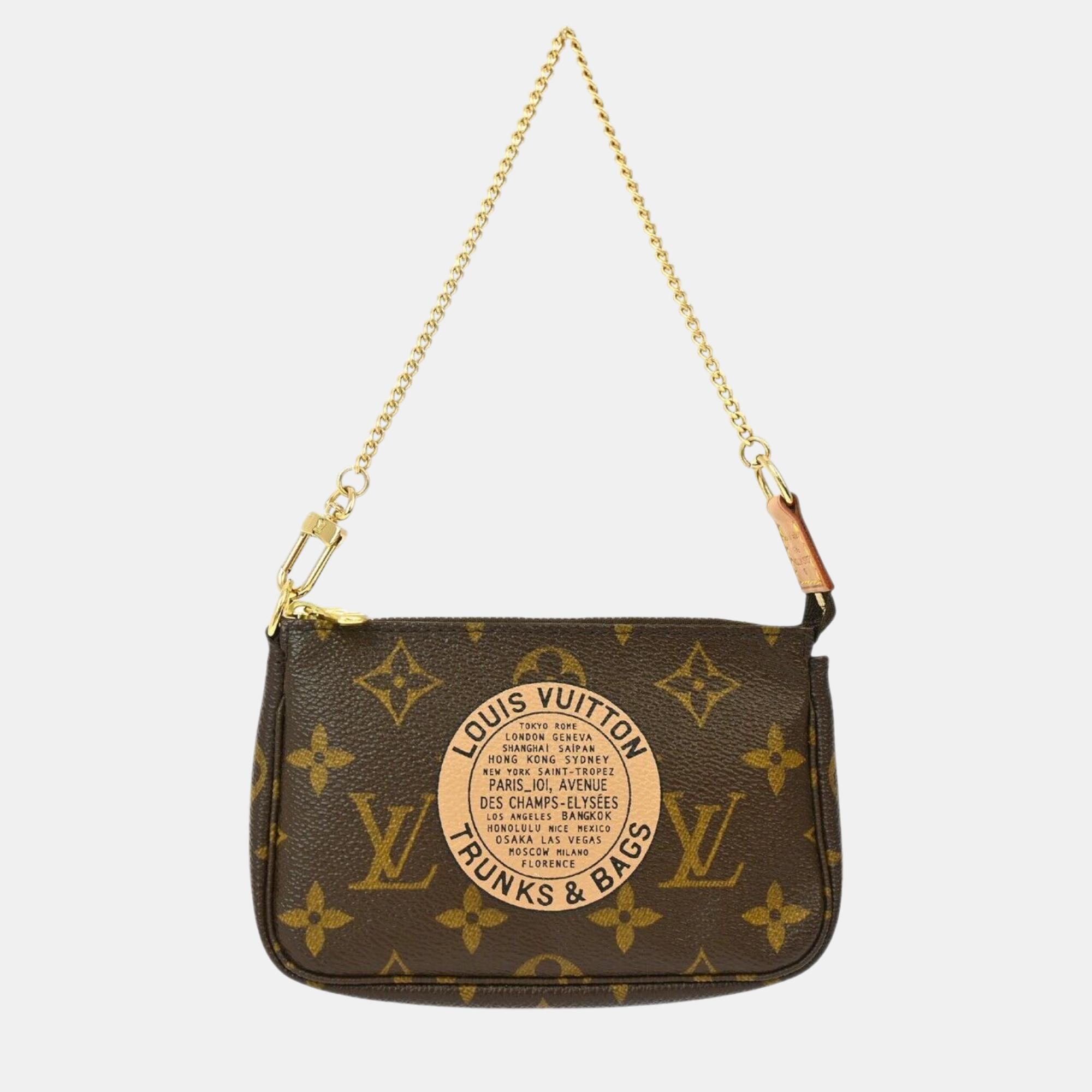 

Louis Vuitton Monogram Mini Pochette Accessoires Handbag, Brown