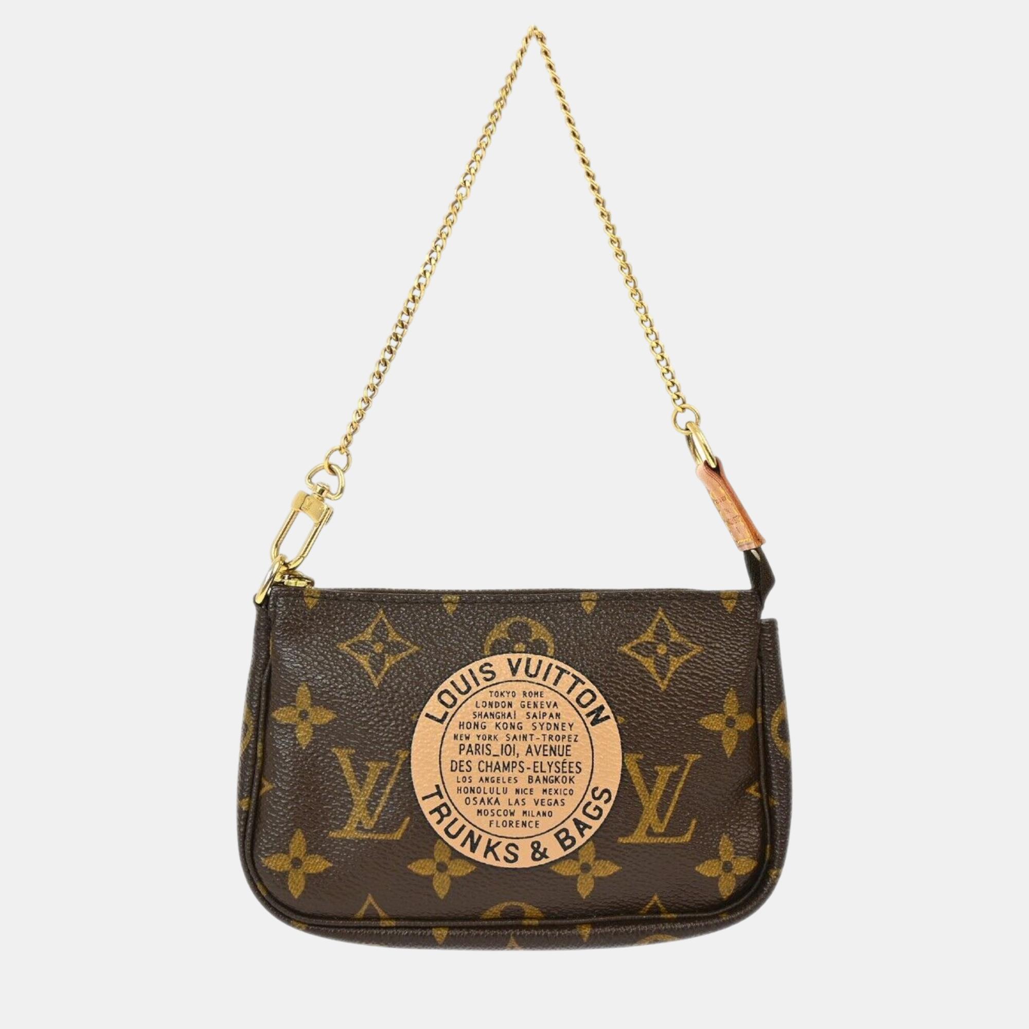 

Louis Vuitton Monogram Mini Pochette Accessoires Handbag, Brown