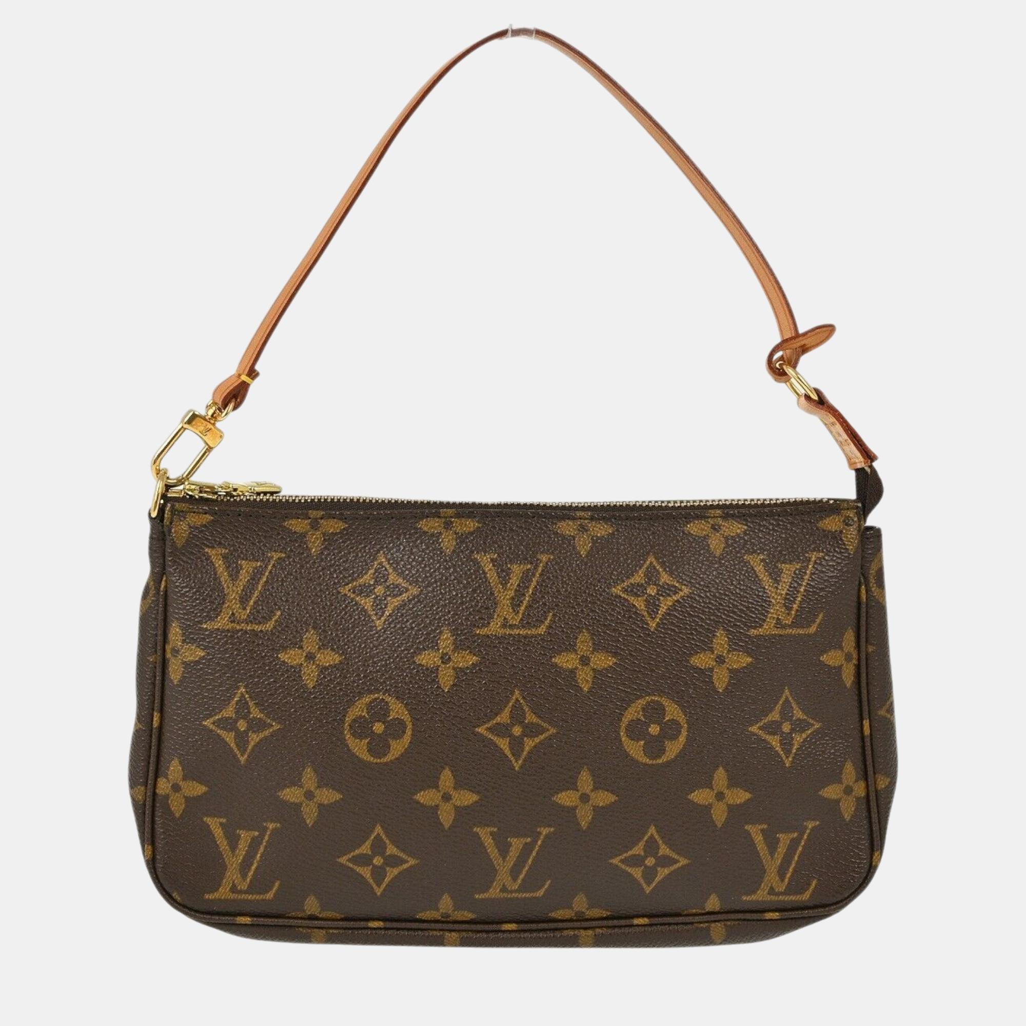 

Louis Vuitton Monogram Pochette Accessoires Handbag, Brown