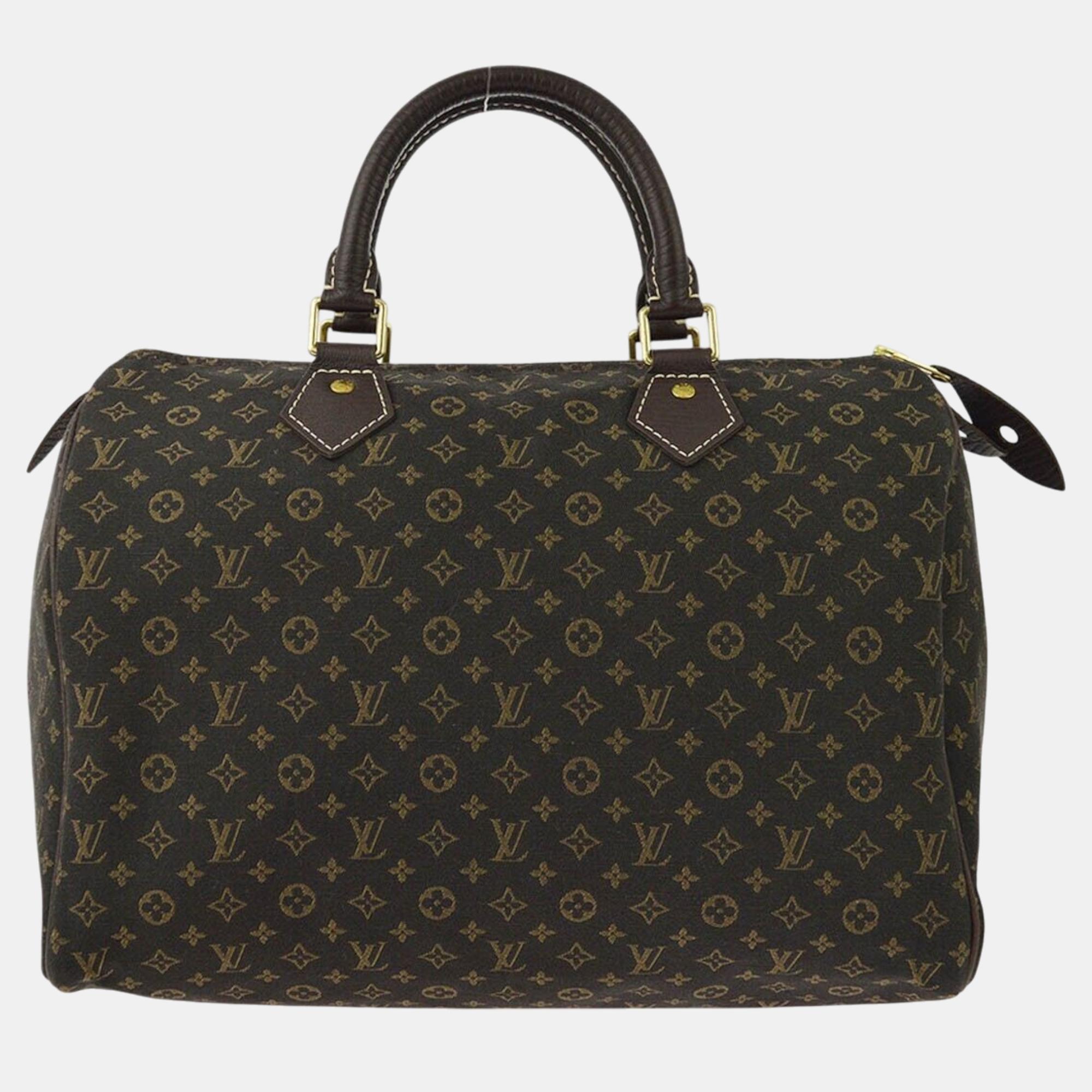 

Louis Vuitton Brown Monogram Mini Lin Speedy 30 Handbag