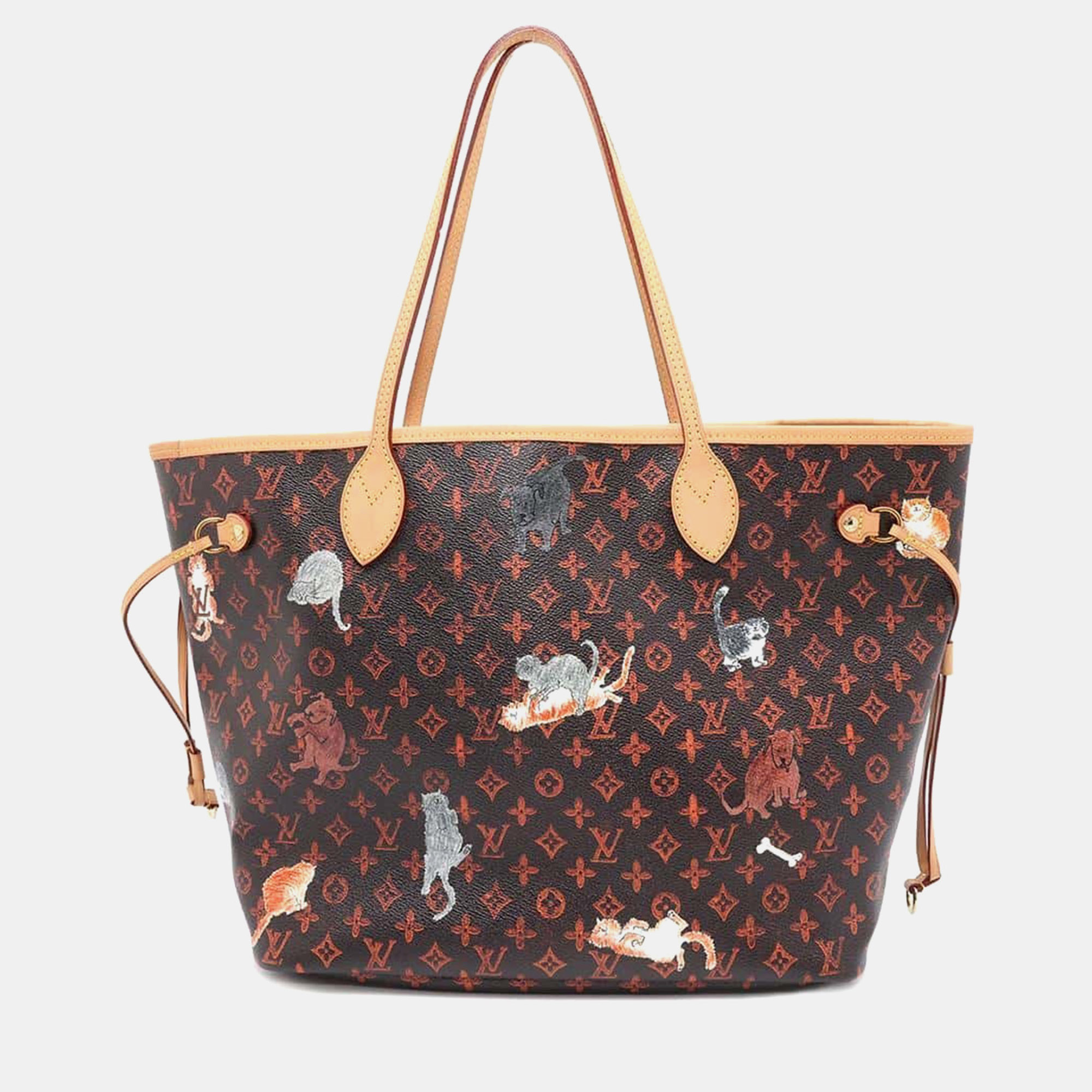 

Louis Vuitton Marron/Orange Monogram Catogram Neverfull bag Size Mm