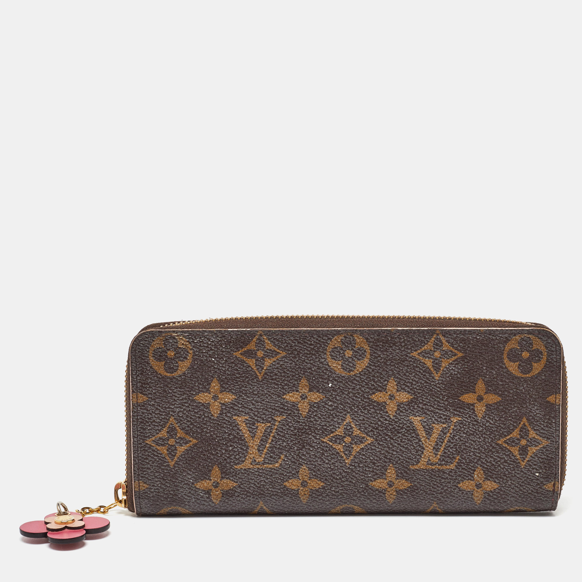 

Louis Vuitton Monogram Canvas Clemence Wallet, Brown