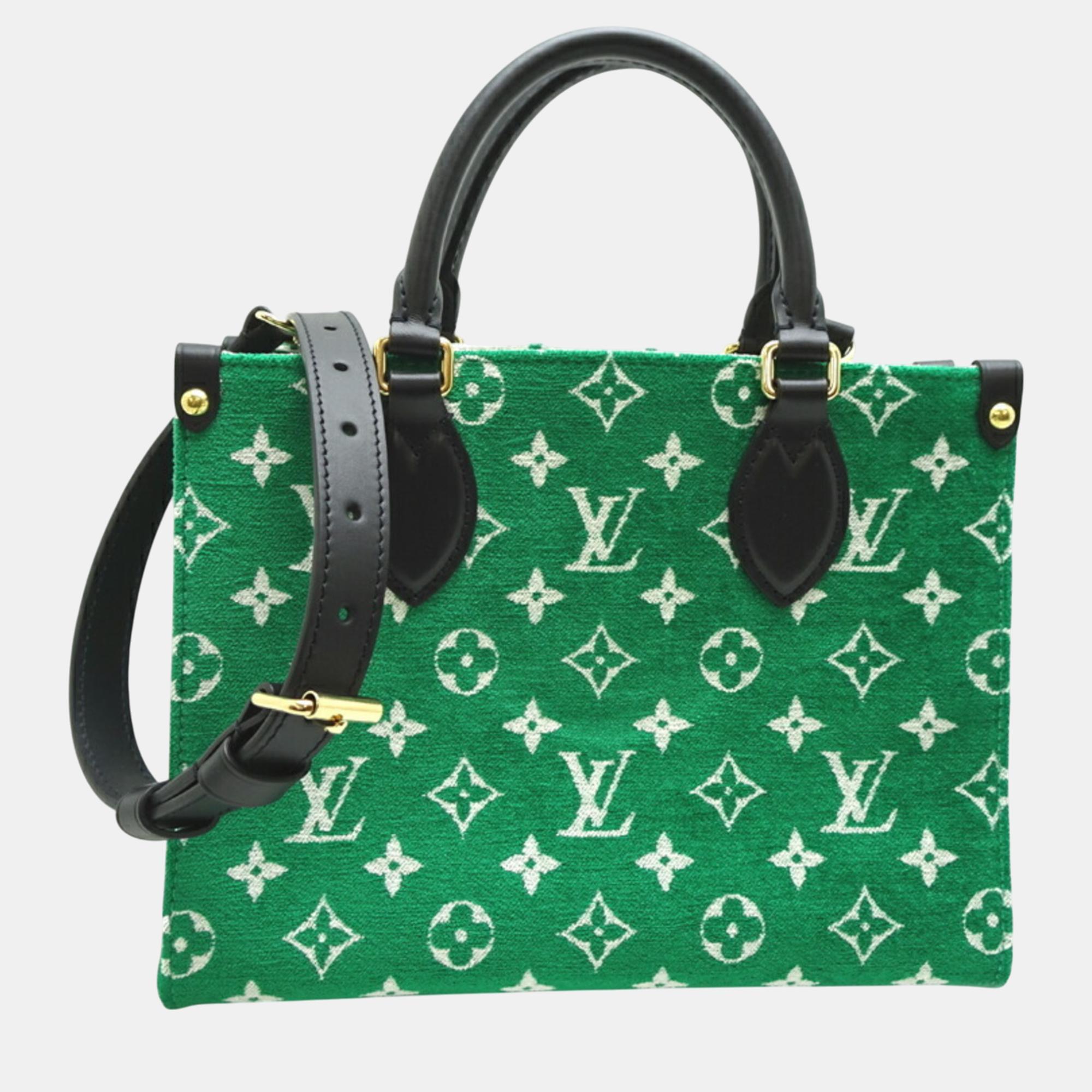 

Louis Vuitton Velvet Green Lv Match On The Go Pm Handbag