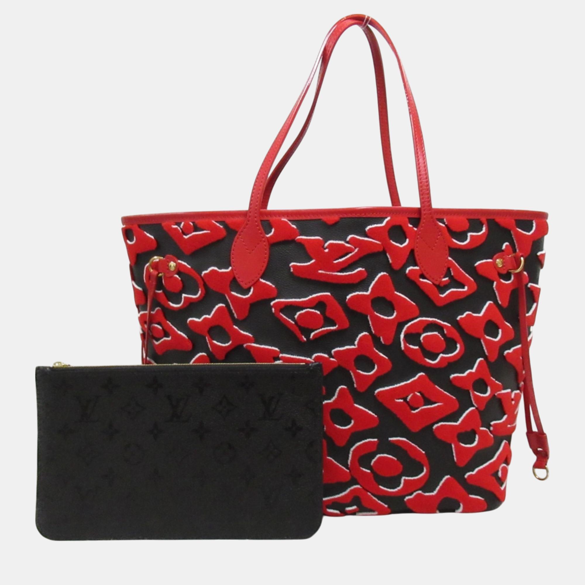 

Louis Vuitton Red Coated Canvas Monogram (Tufted) Neverfull Mm Bag