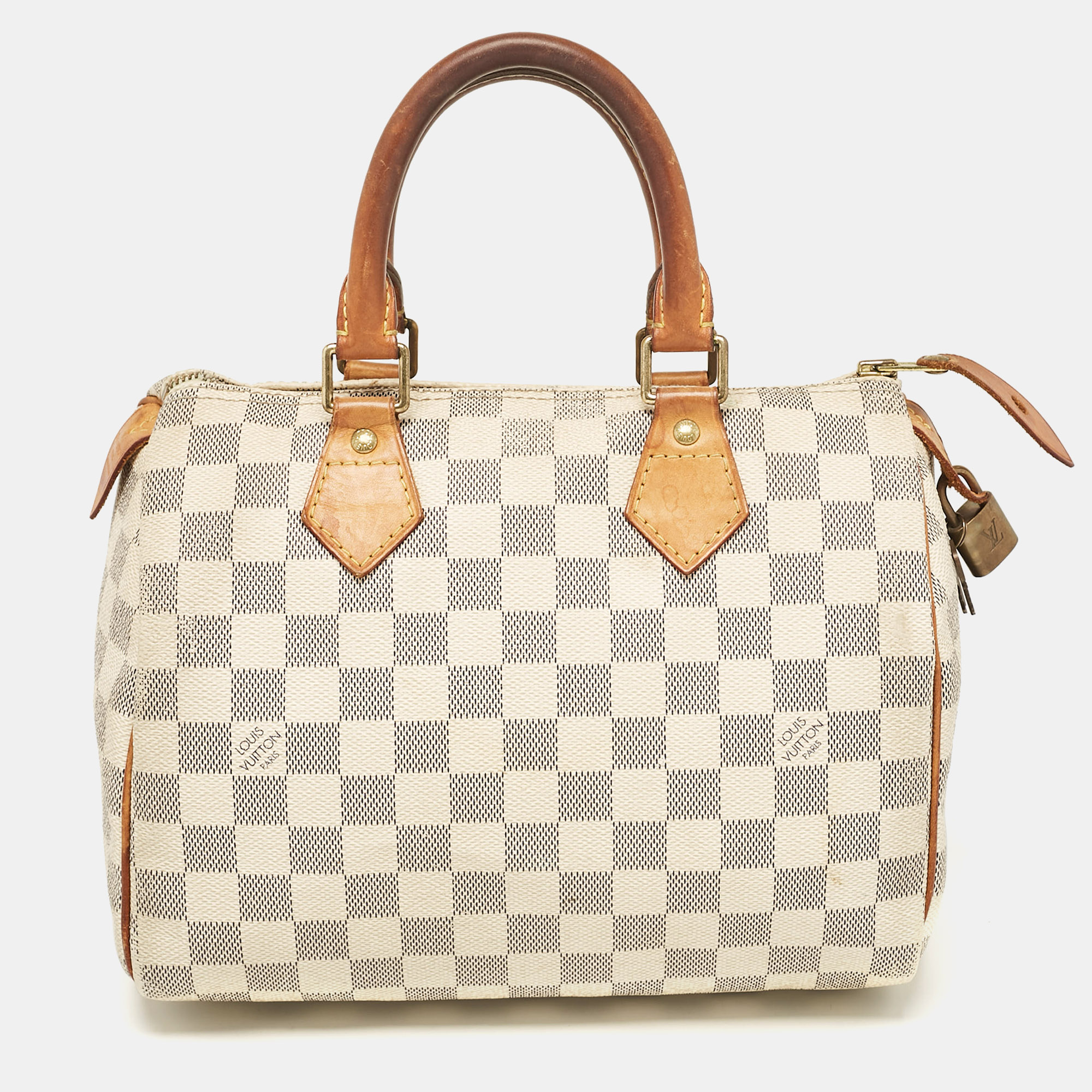 

Louis Vuitton Damier Azur Canvas Speedy 25 Bag, White