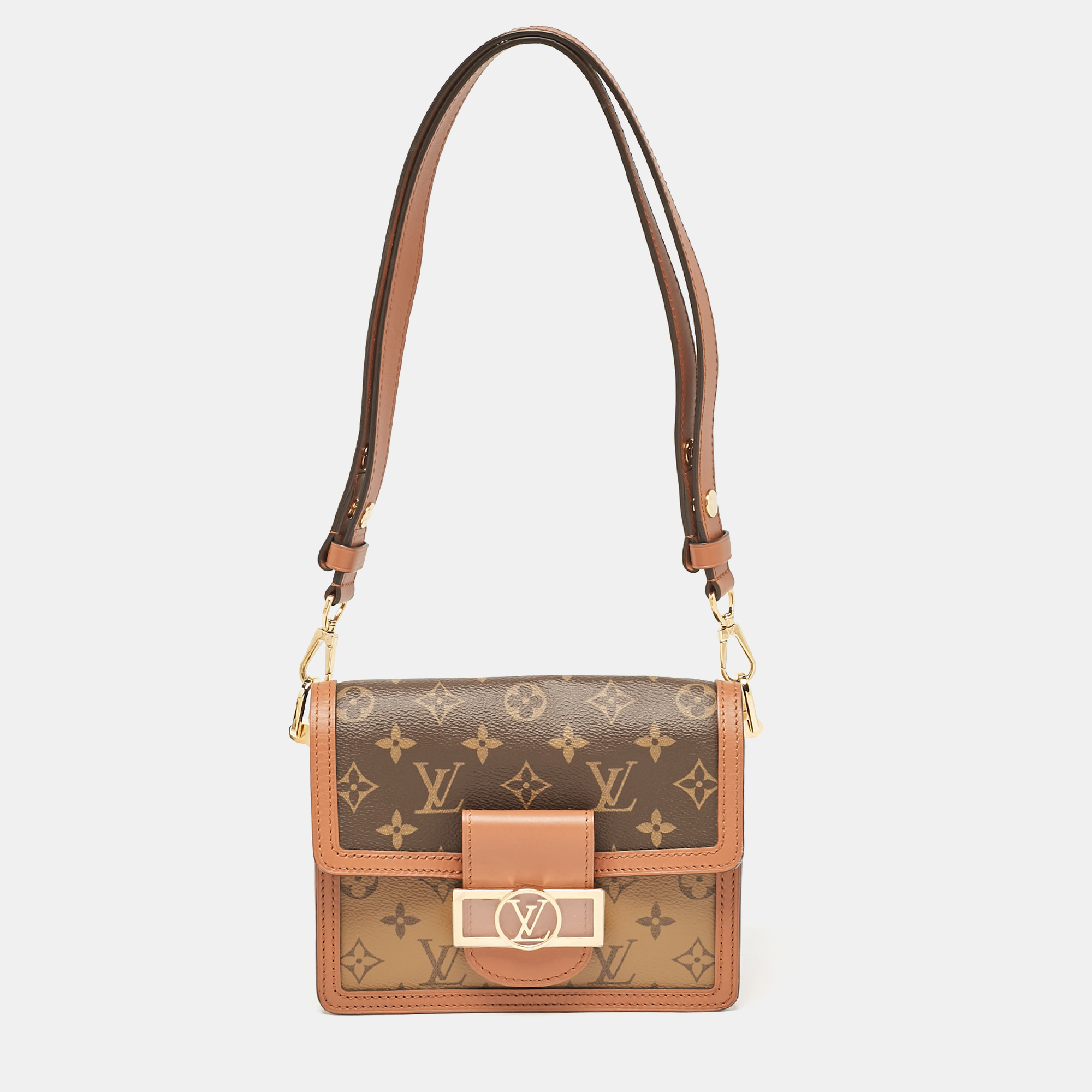 

Louis Vuitton Monogram Reverse Canvas Mini Dauphine Bag, Brown