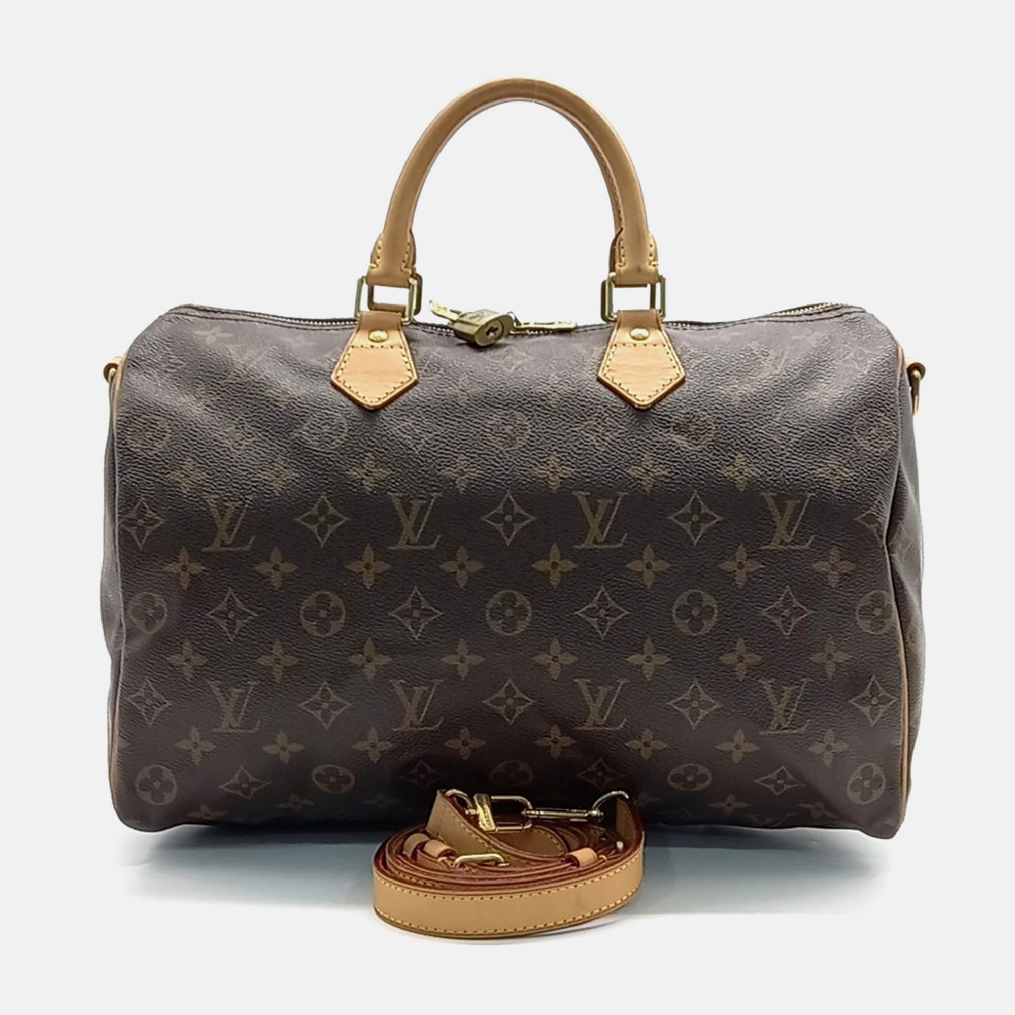 

Louis Vuitton Brown Canvas Louis Vuitton Monogram Bandouliere Speedy 35 bag